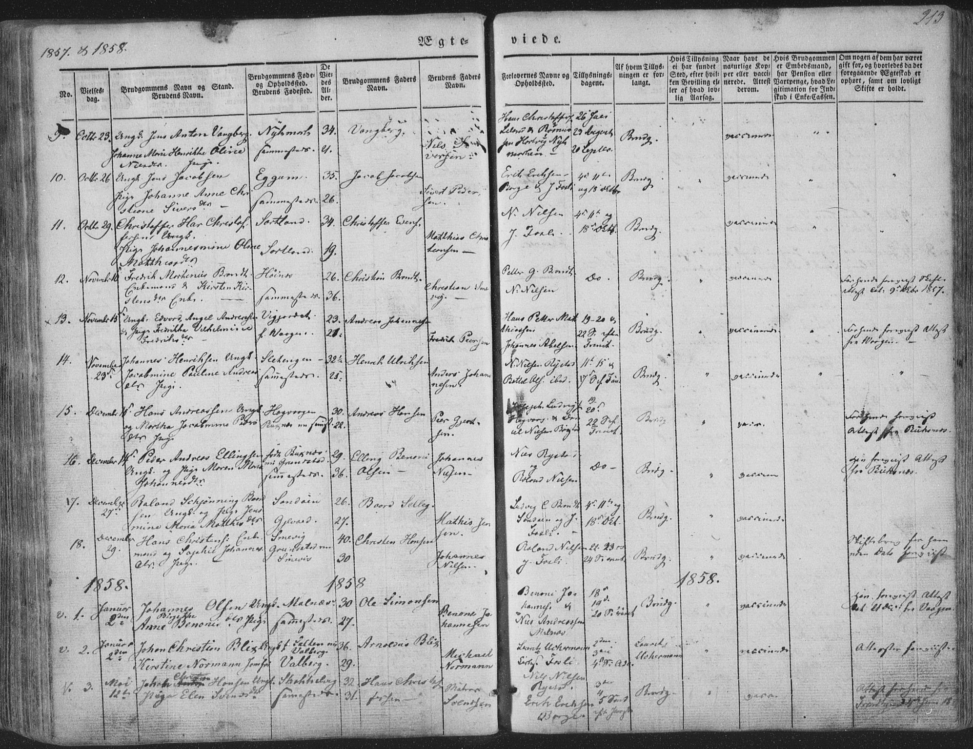 Ministerialprotokoller, klokkerbøker og fødselsregistre - Nordland, SAT/A-1459/880/L1131: Parish register (official) no. 880A05, 1844-1868, p. 213