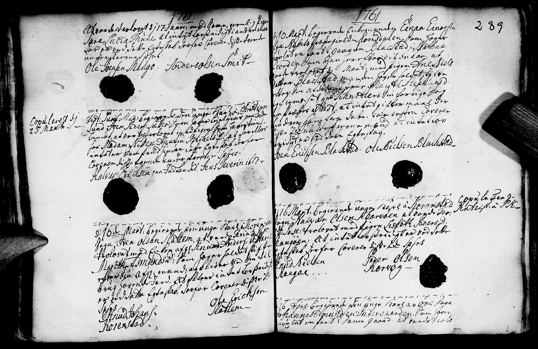 Ministerialprotokoller, klokkerbøker og fødselsregistre - Møre og Romsdal, AV/SAT-A-1454/568/L0793: Parish register (official) no. 568A02, 1749-1768, p. 288-289