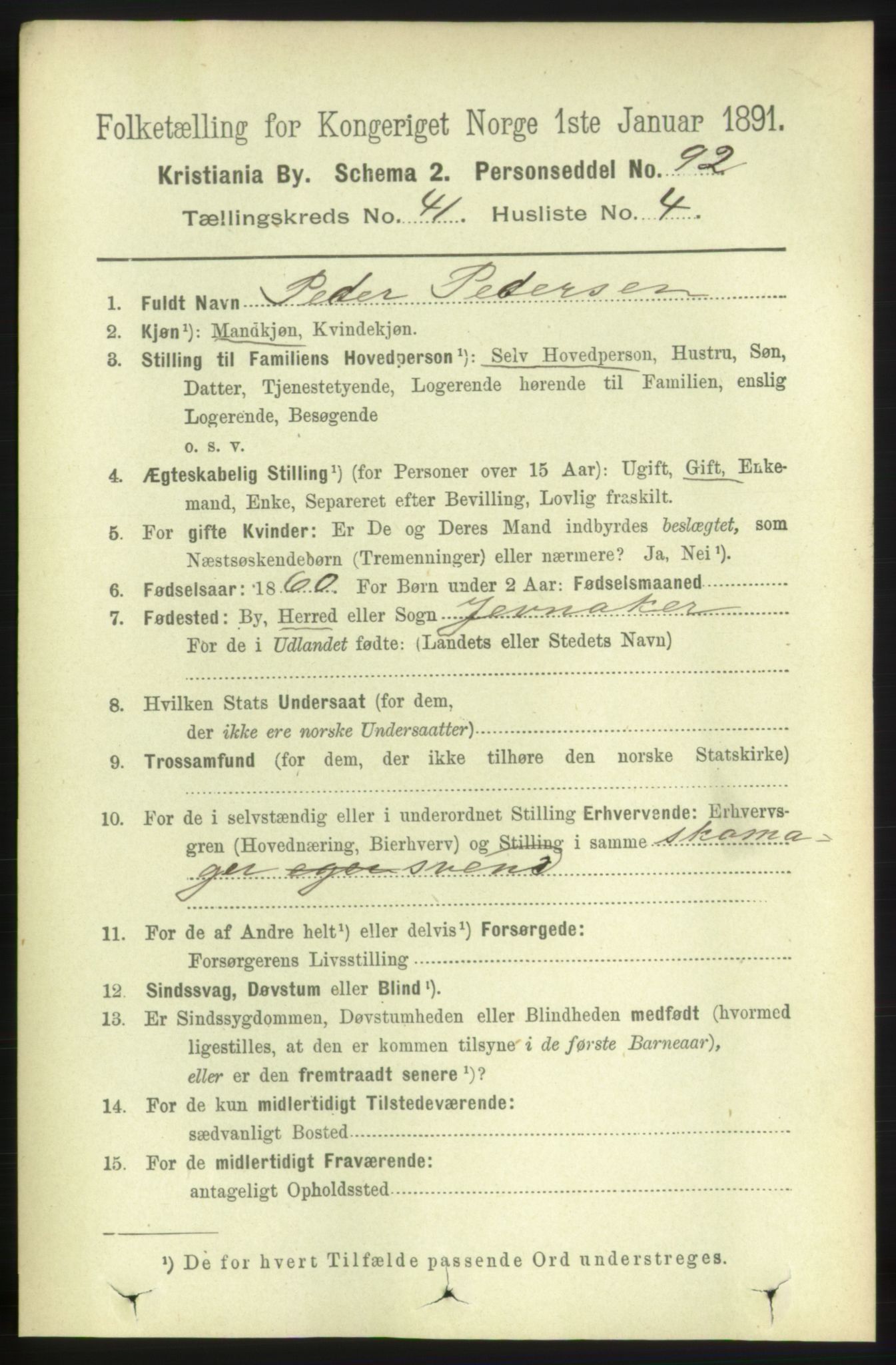 RA, 1891 census for 0301 Kristiania, 1891, p. 23916