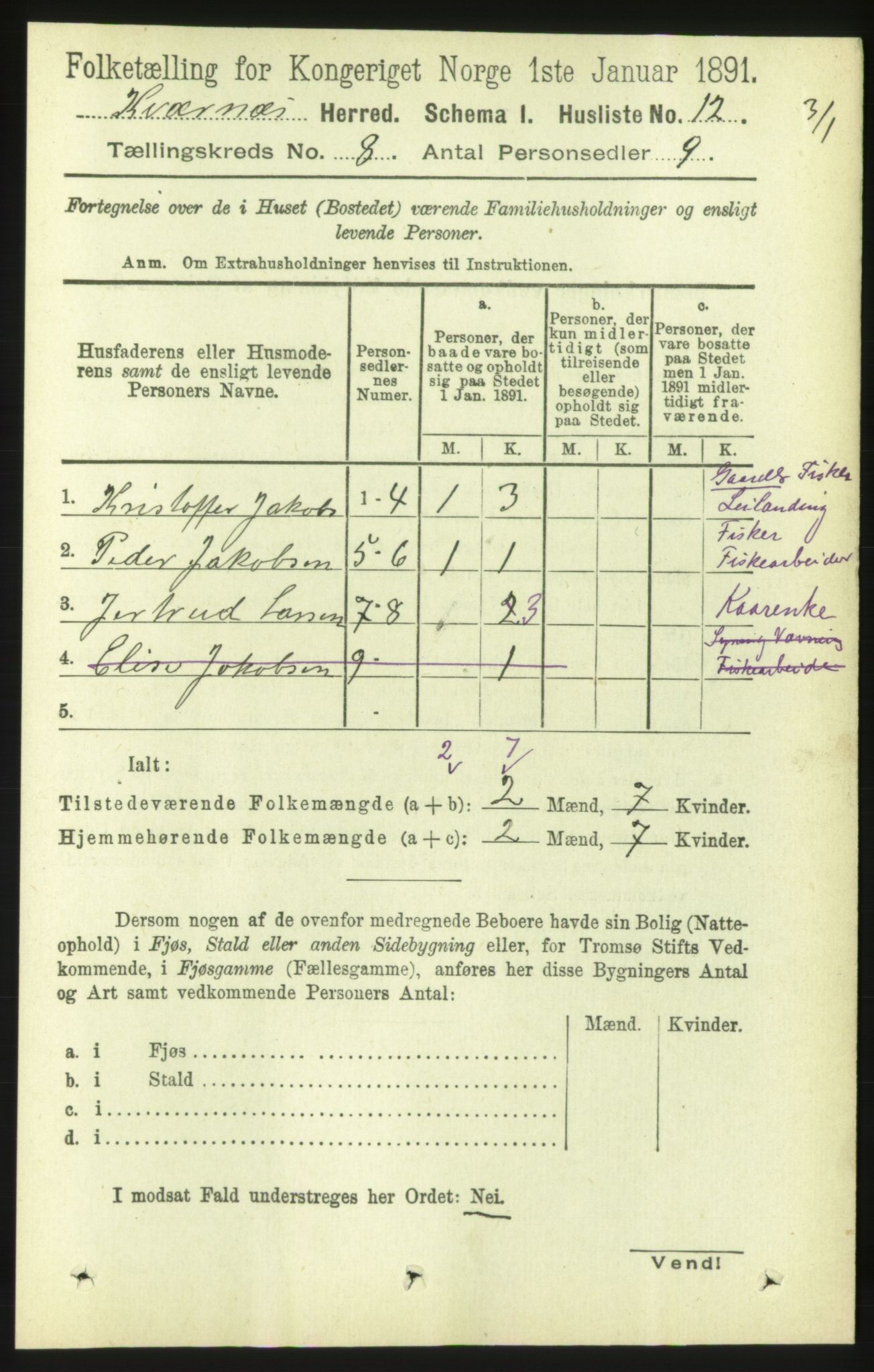 RA, 1891 census for 1553 Kvernes, 1891, p. 3468