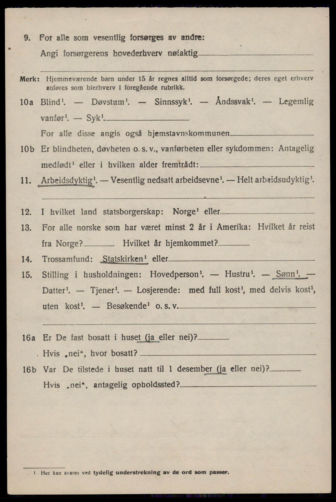 SAST, 1920 census for Strand, 1920, p. 7170