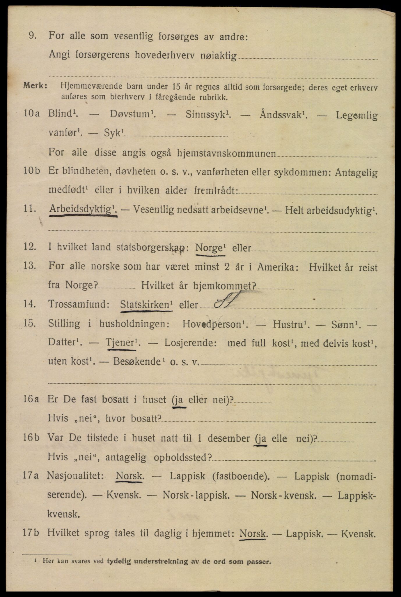 SAT, 1920 census for Bodø, 1920, p. 9430