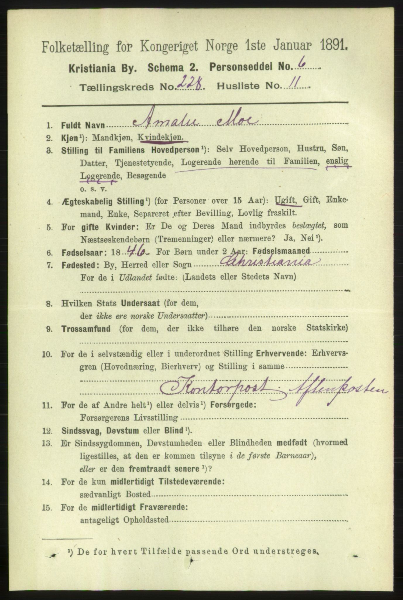 RA, 1891 census for 0301 Kristiania, 1891, p. 139677