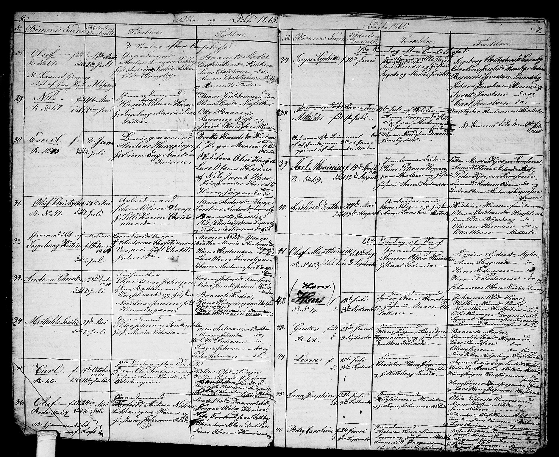 Eiker kirkebøker, AV/SAKO-A-4/G/Gb/L0002: Parish register (copy) no. II 2, 1865-1879, p. 6-7