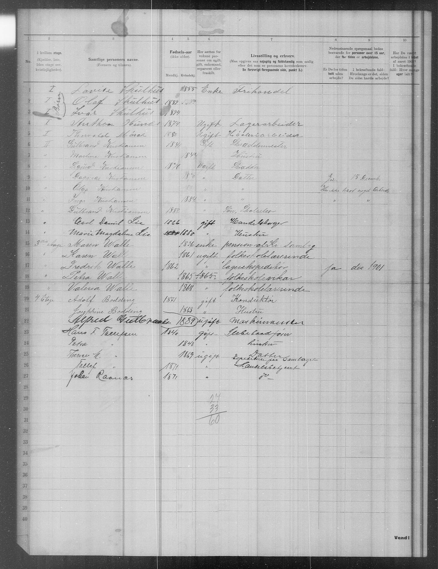 OBA, Municipal Census 1902 for Kristiania, 1902, p. 17031