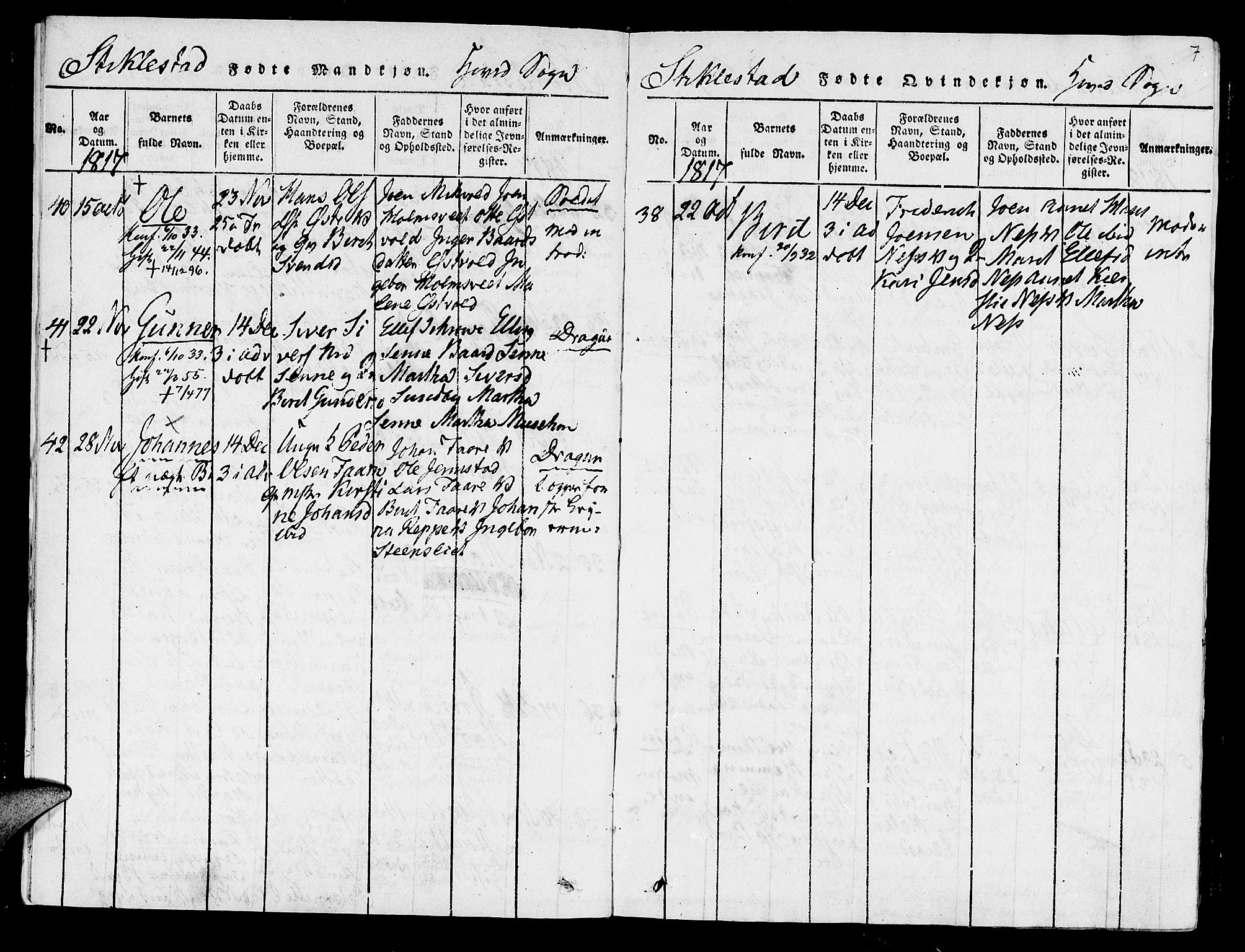 Ministerialprotokoller, klokkerbøker og fødselsregistre - Nord-Trøndelag, AV/SAT-A-1458/723/L0234: Parish register (official) no. 723A05 /1, 1816-1840, p. 7