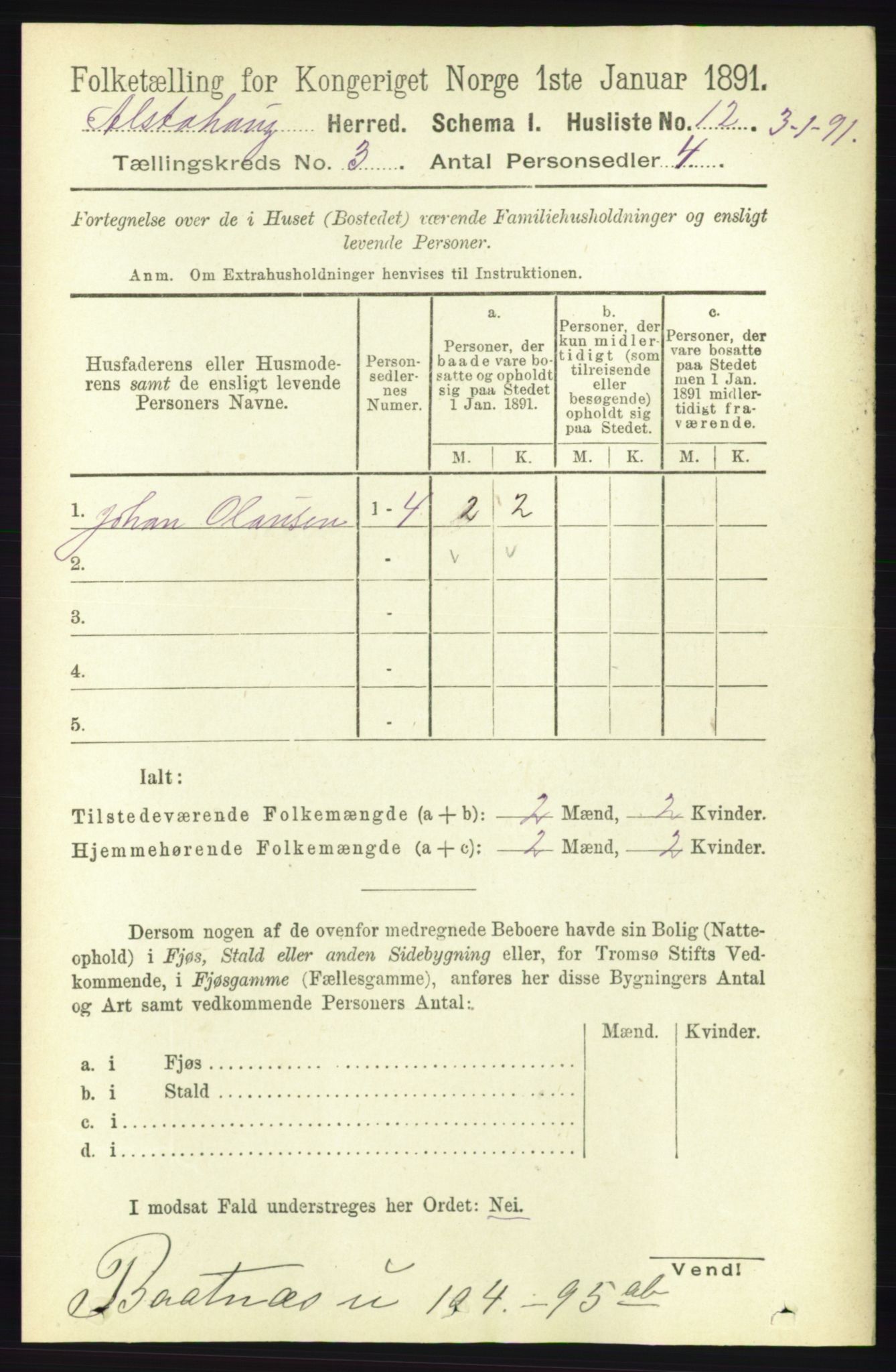 RA, 1891 census for 1820 Alstahaug, 1891, p. 1047