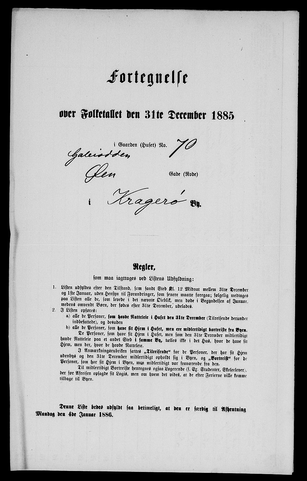 SAKO, 1885 census for 0801 Kragerø, 1885, p. 596