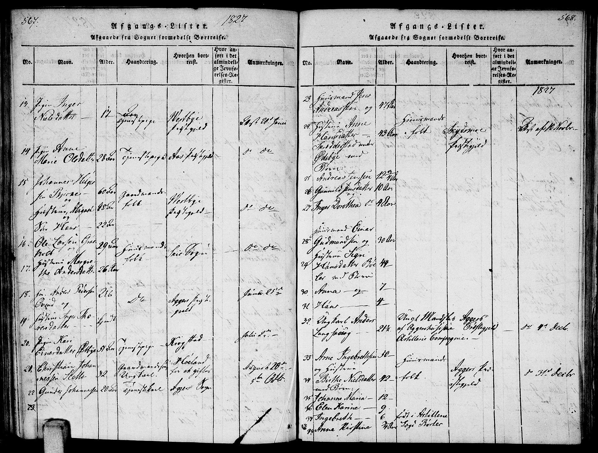 Enebakk prestekontor Kirkebøker, AV/SAO-A-10171c/F/Fa/L0006: Parish register (official) no. I 6, 1815-1832, p. 567-568