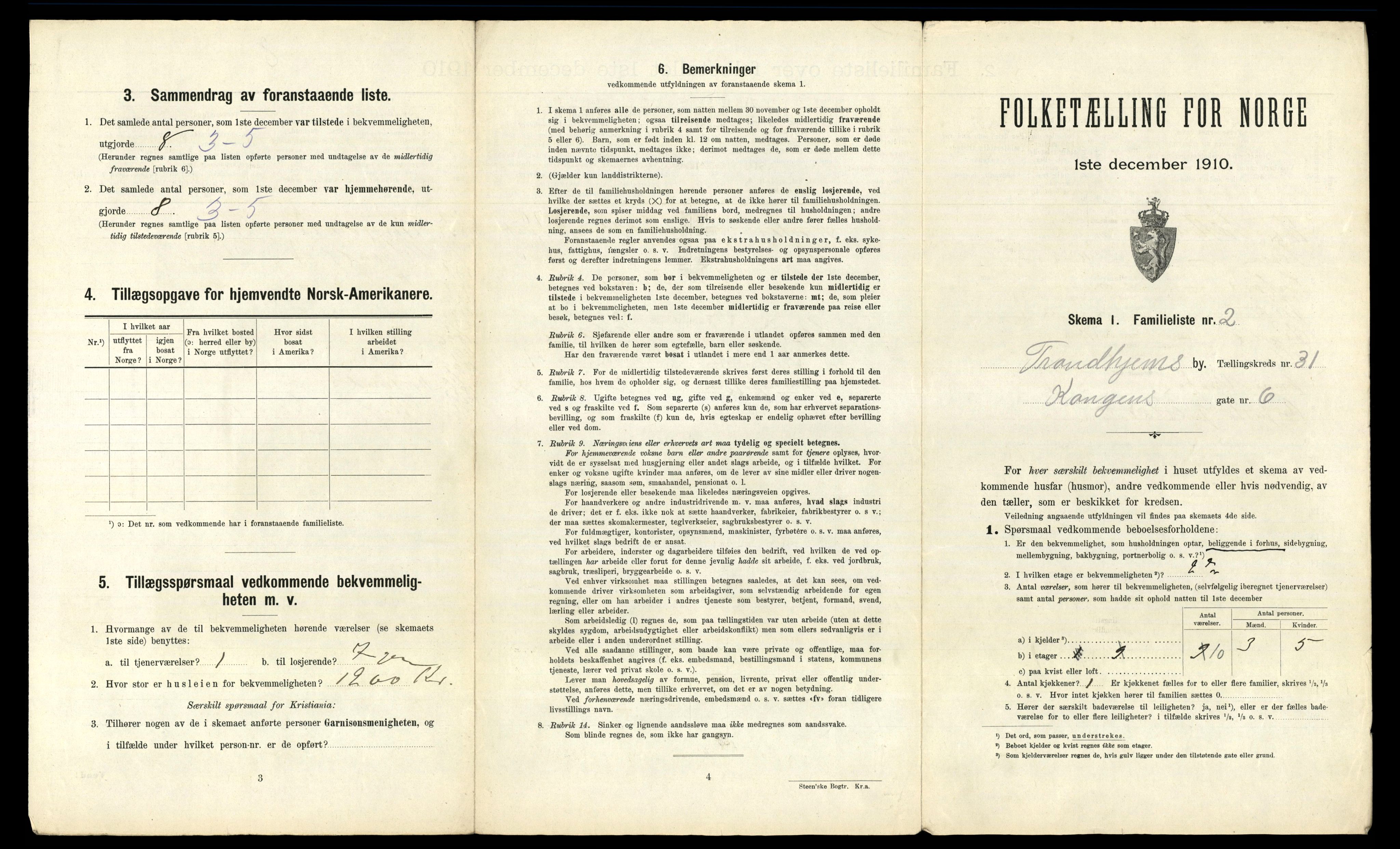 RA, 1910 census for Trondheim, 1910, p. 8543