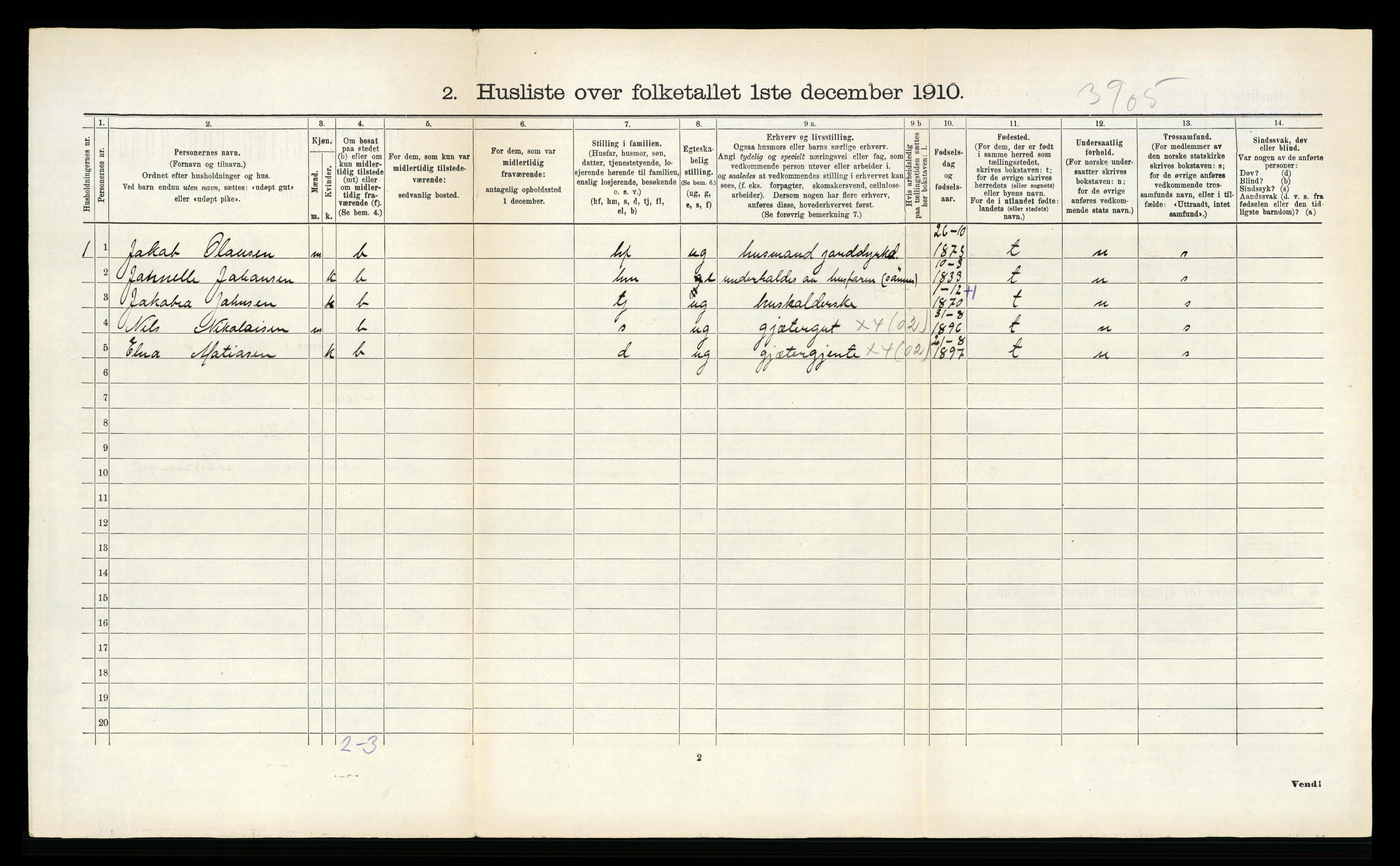 RA, 1910 census for Hemnes, 1910, p. 1431