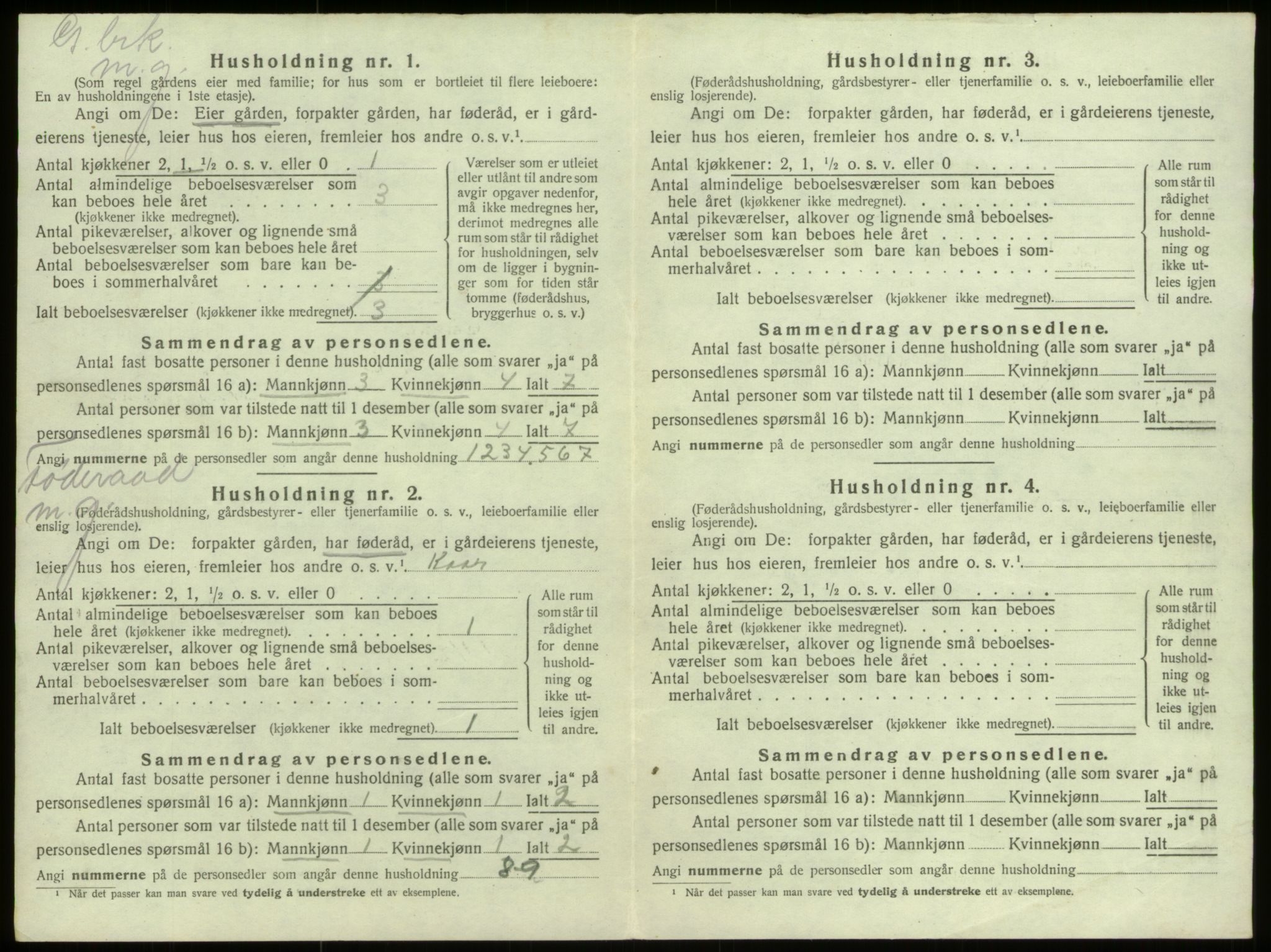 SAB, 1920 census for Selje, 1920, p. 593