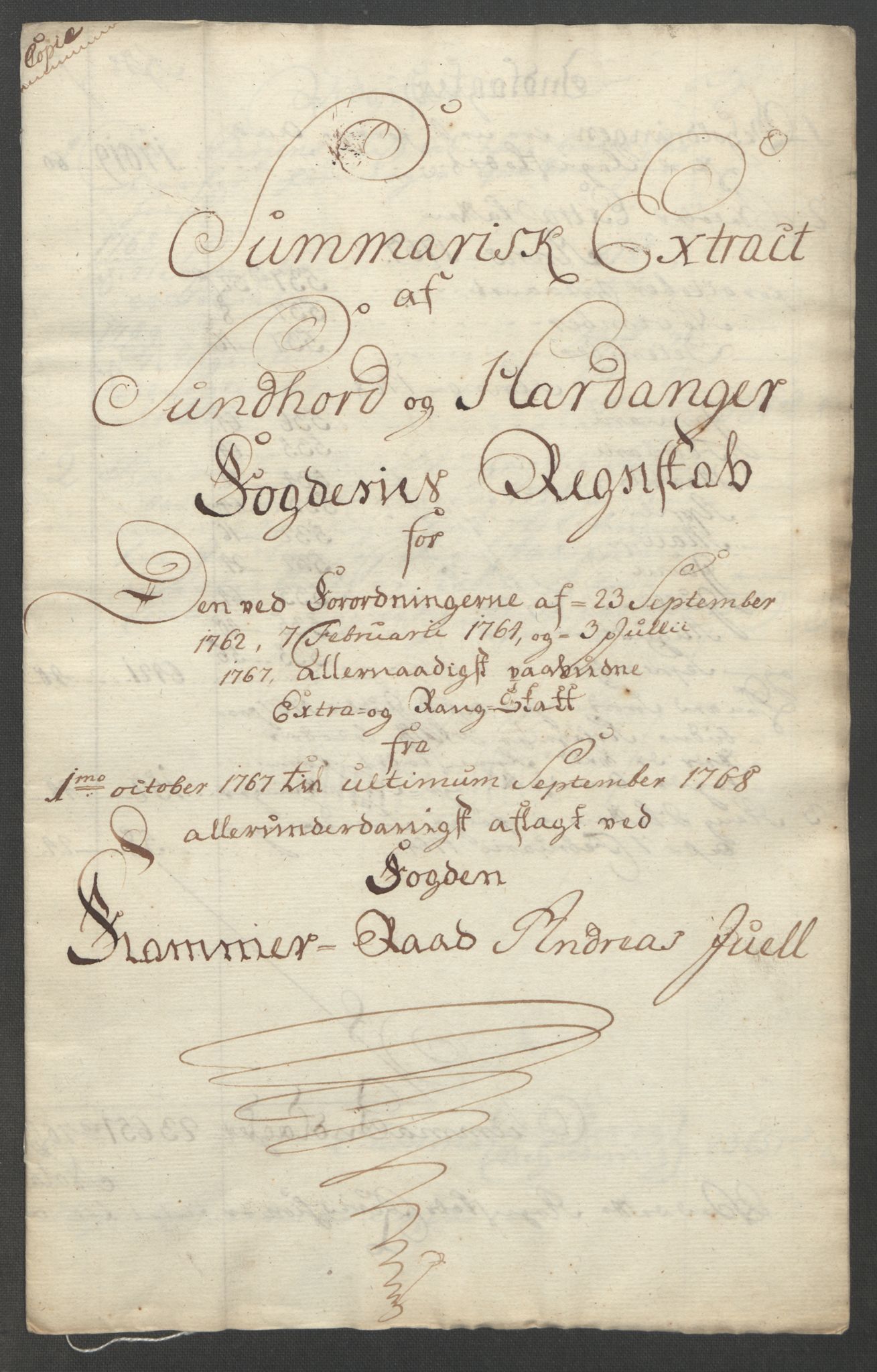 Rentekammeret inntil 1814, Reviderte regnskaper, Fogderegnskap, AV/RA-EA-4092/R48/L3136: Ekstraskatten Sunnhordland og Hardanger, 1762-1772, p. 155