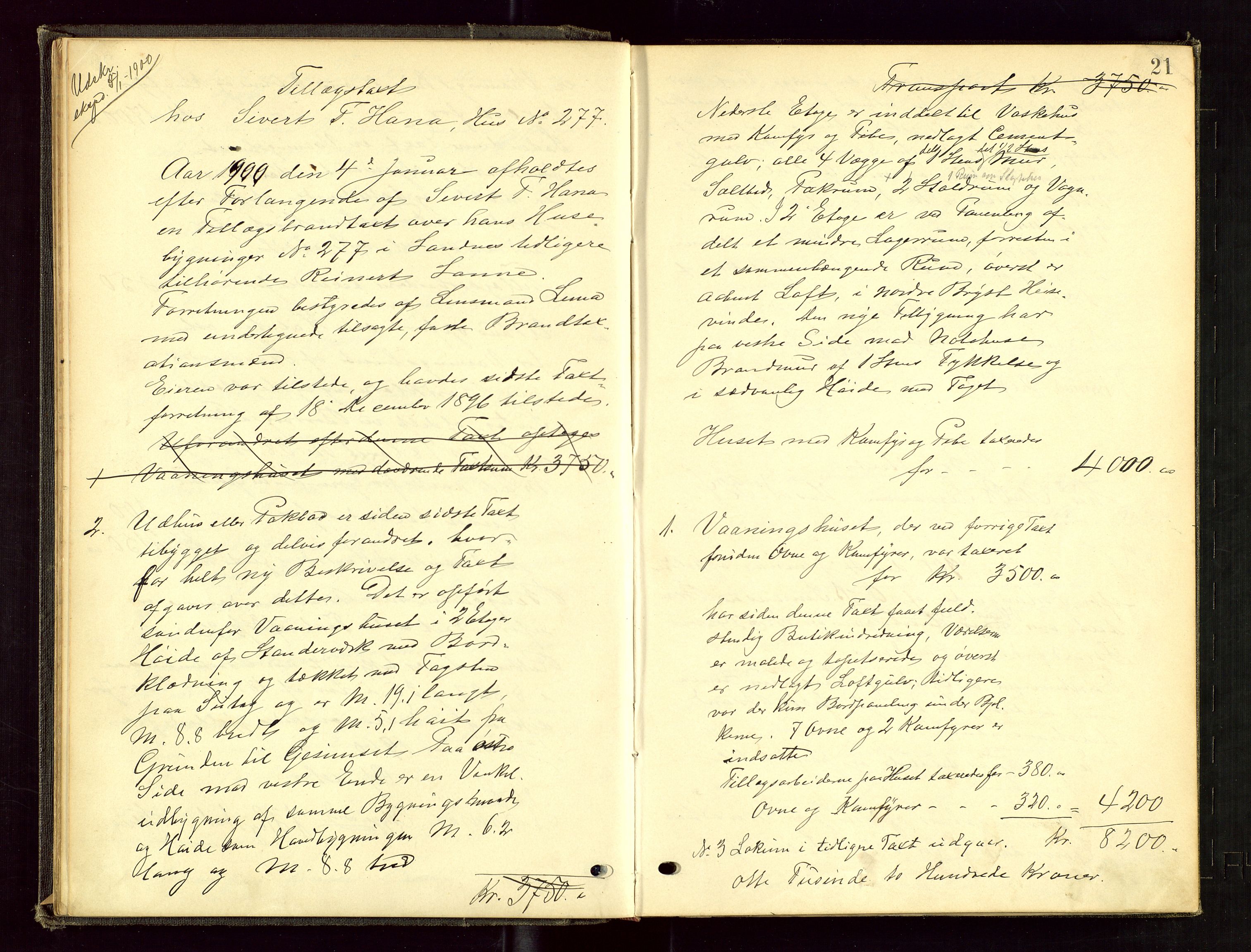 Høyland/Sandnes lensmannskontor, AV/SAST-A-100166/Goc/L0003: "Brandtaxtprotokol", 1899-1909, p. 20b-21a