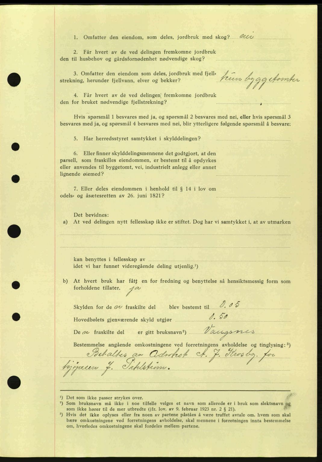 Idd og Marker sorenskriveri, AV/SAO-A-10283/G/Gb/Gbb/L0004: Mortgage book no. A4, 1940-1941, Diary no: : 1105/1941