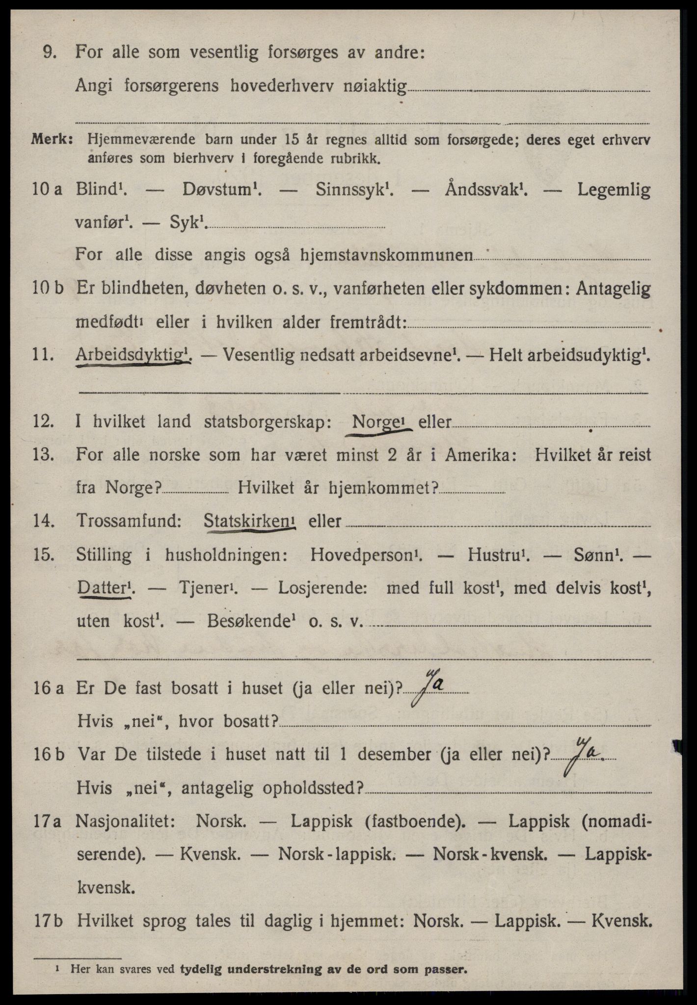 SAT, 1920 census for Hølonda, 1920, p. 2200