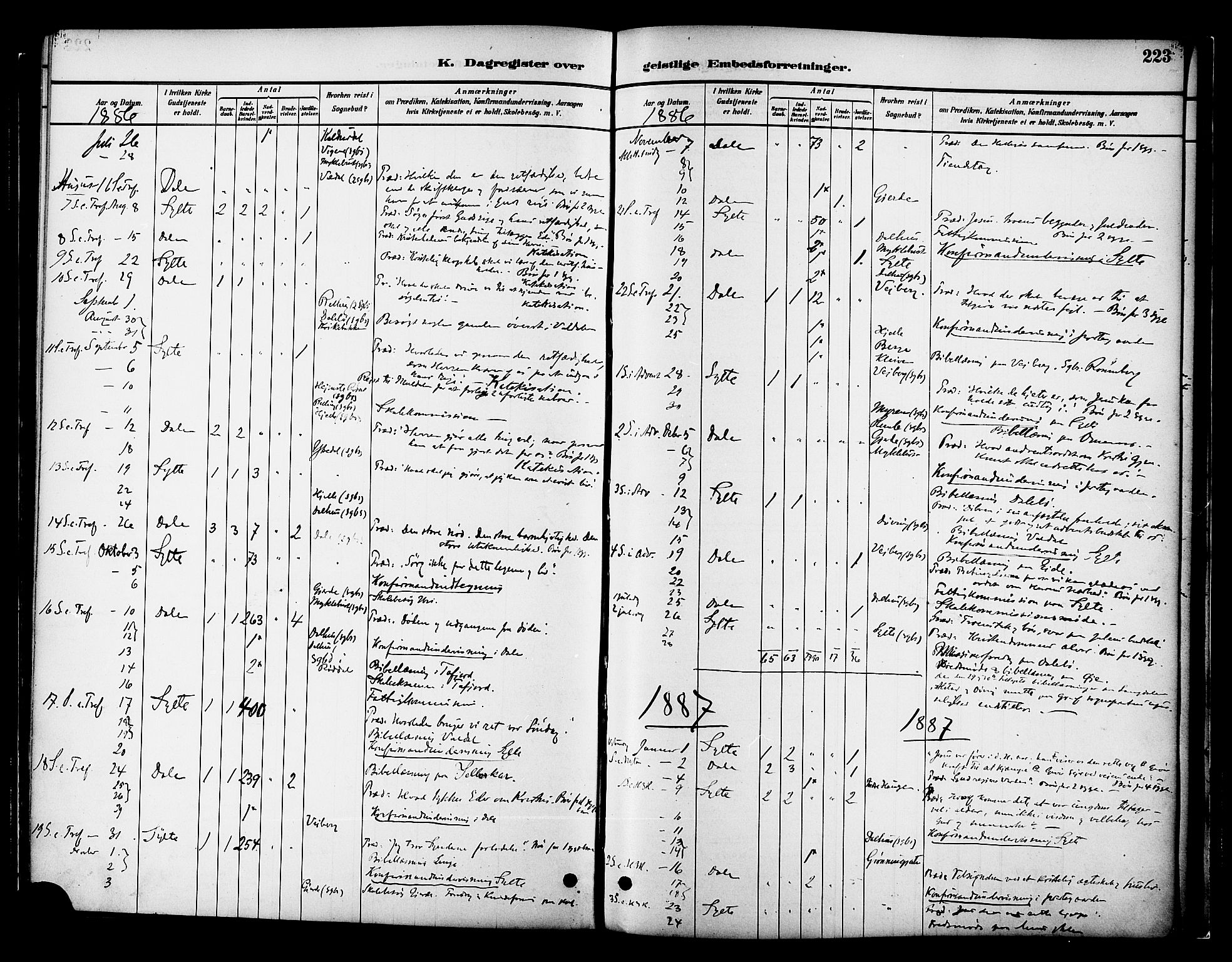 Ministerialprotokoller, klokkerbøker og fødselsregistre - Møre og Romsdal, AV/SAT-A-1454/519/L0255: Parish register (official) no. 519A14, 1884-1908, p. 223