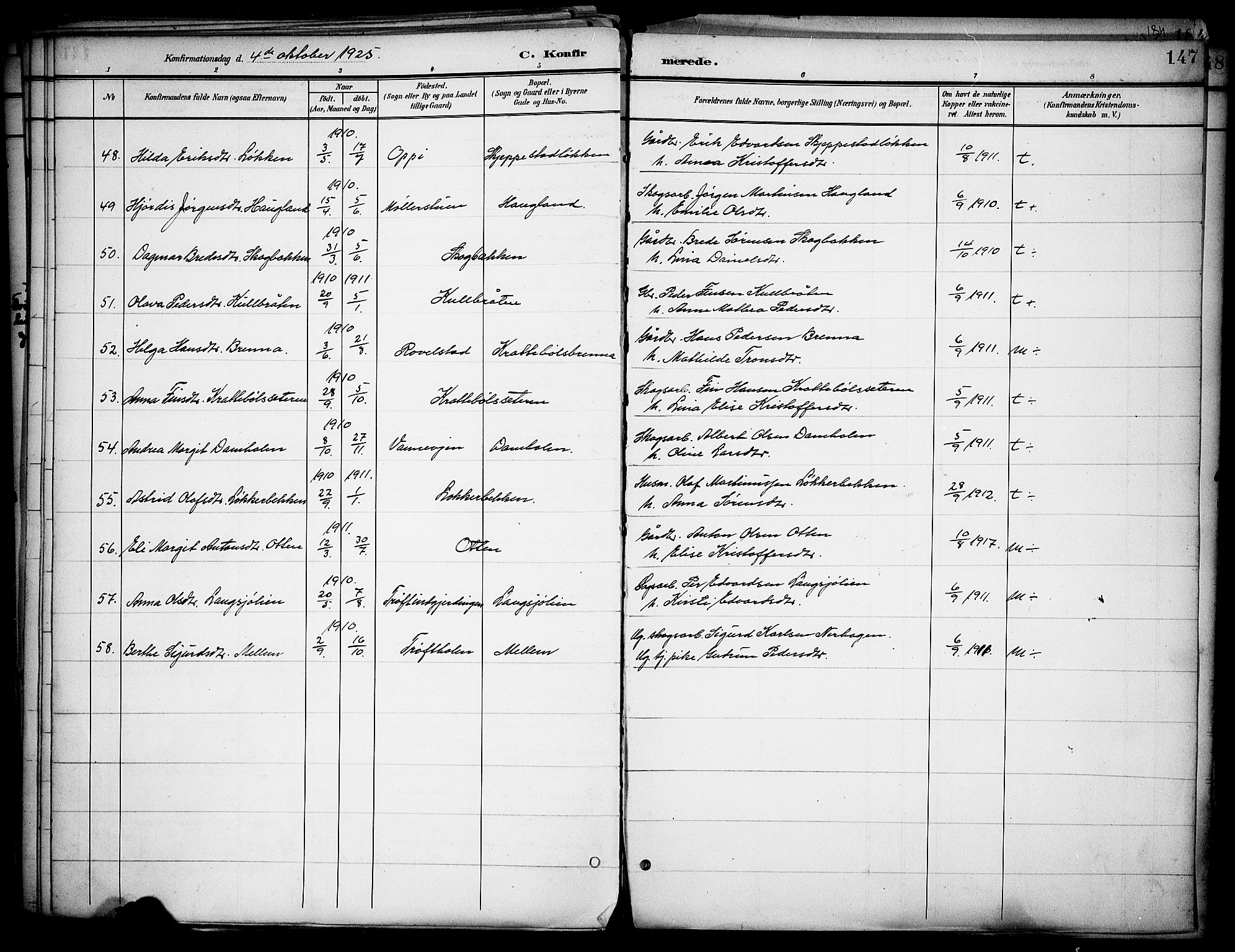 Nord-Odal prestekontor, AV/SAH-PREST-032/H/Ha/Haa/L0007: Parish register (official) no. 7, 1902-1926, p. 147