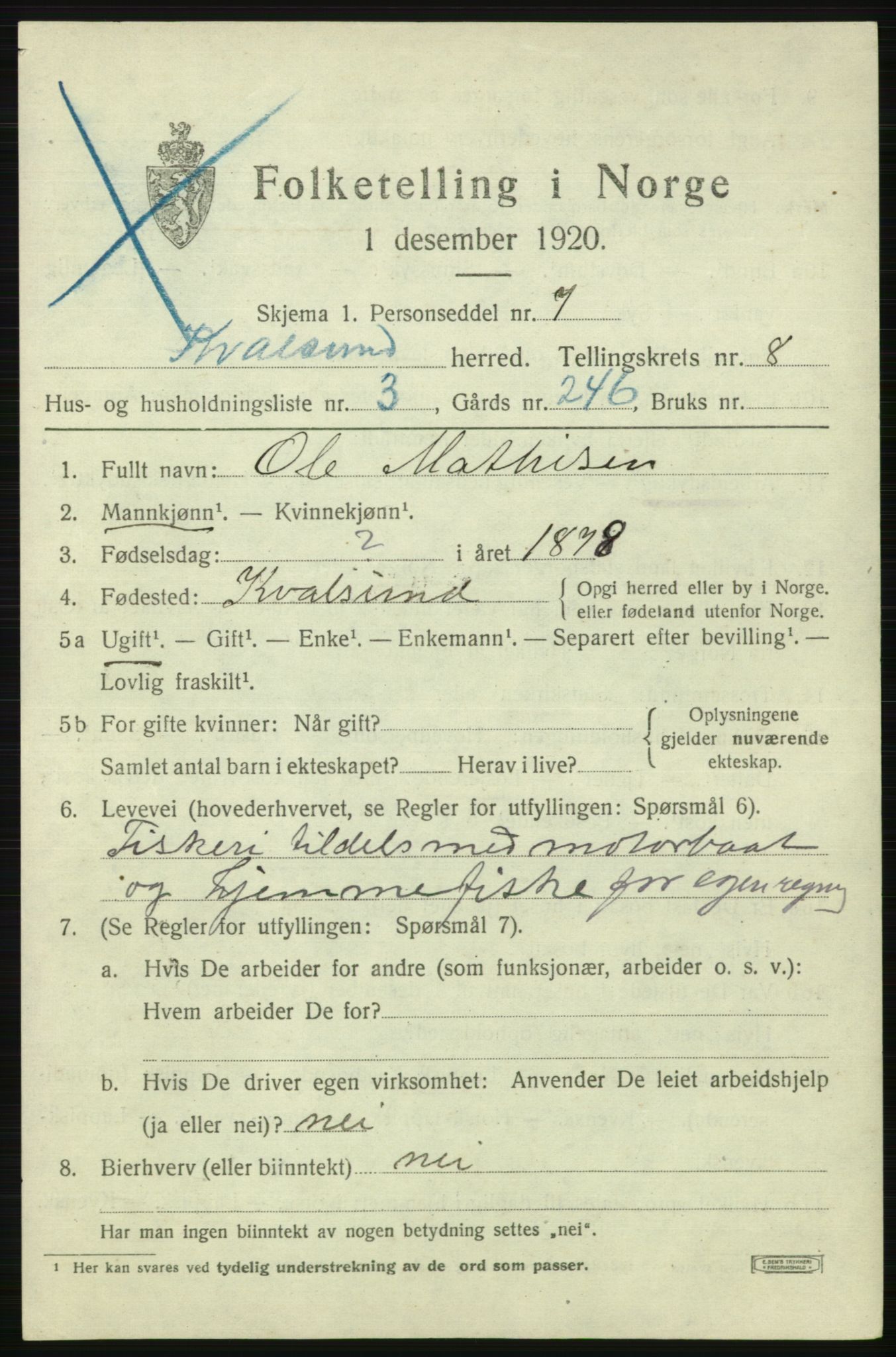 SATØ, 1920 census for , 1920, p. 2470