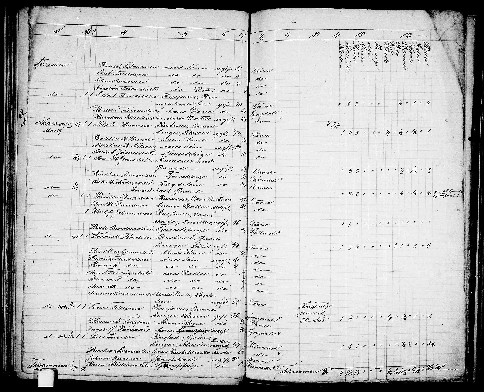 RA, 1865 census for Vanse/Vanse og Farsund, 1865, p. 45