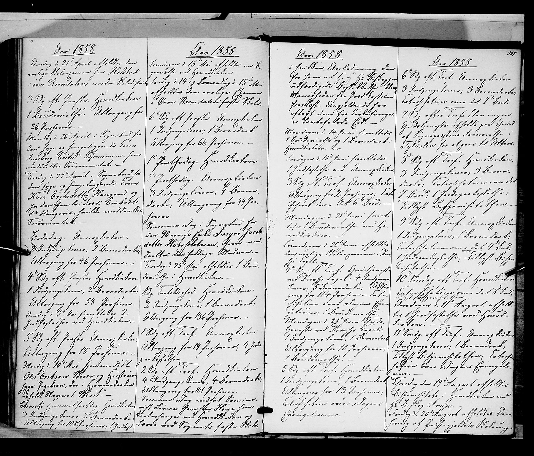 Rendalen prestekontor, AV/SAH-PREST-054/H/Ha/Haa/L0005: Parish register (official) no. 5, 1853-1866, p. 387