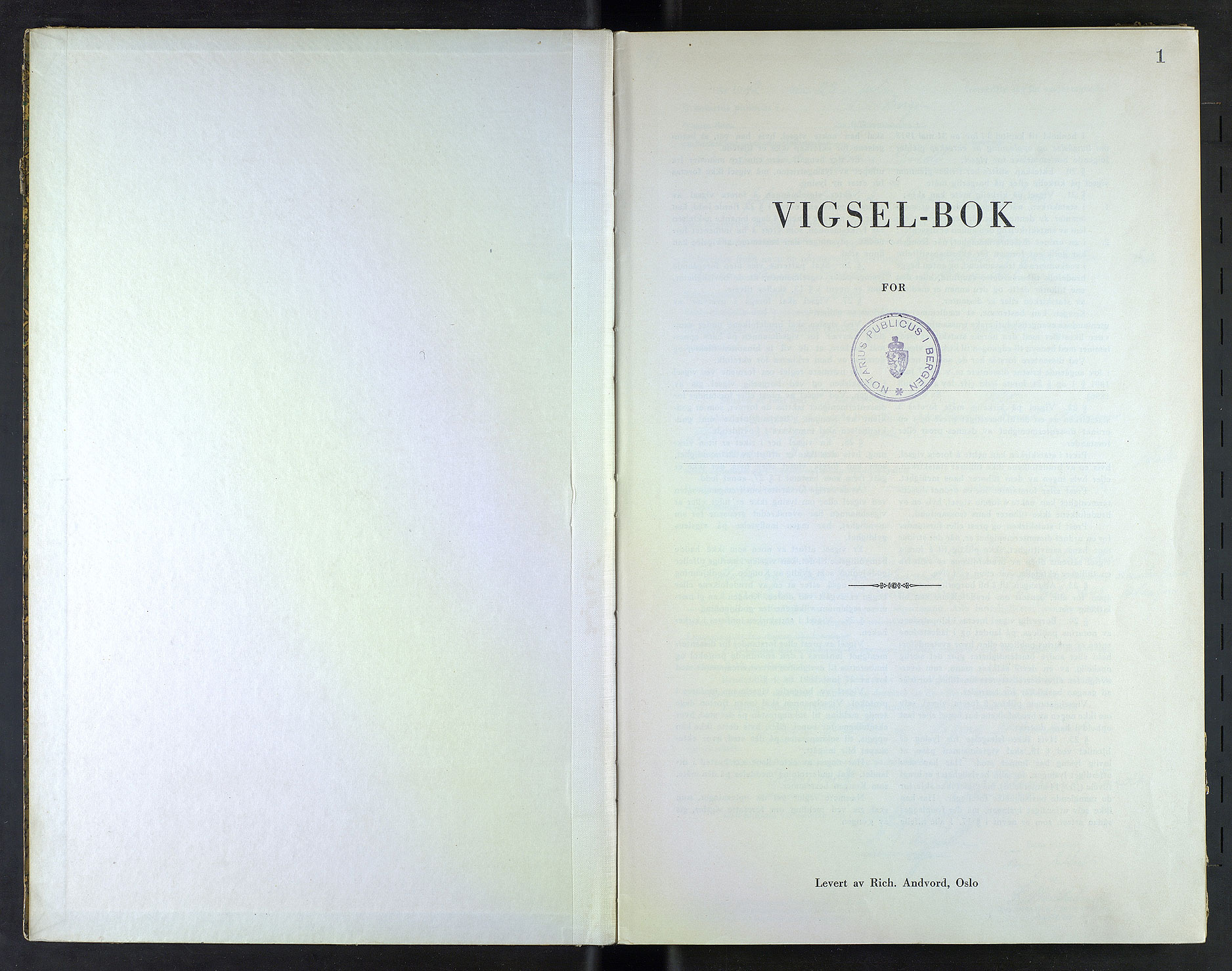 Byfogd og Byskriver i Bergen, SAB/A-3401/10/10F/L0022: Vielsesprotokoller, 1942, p. 1