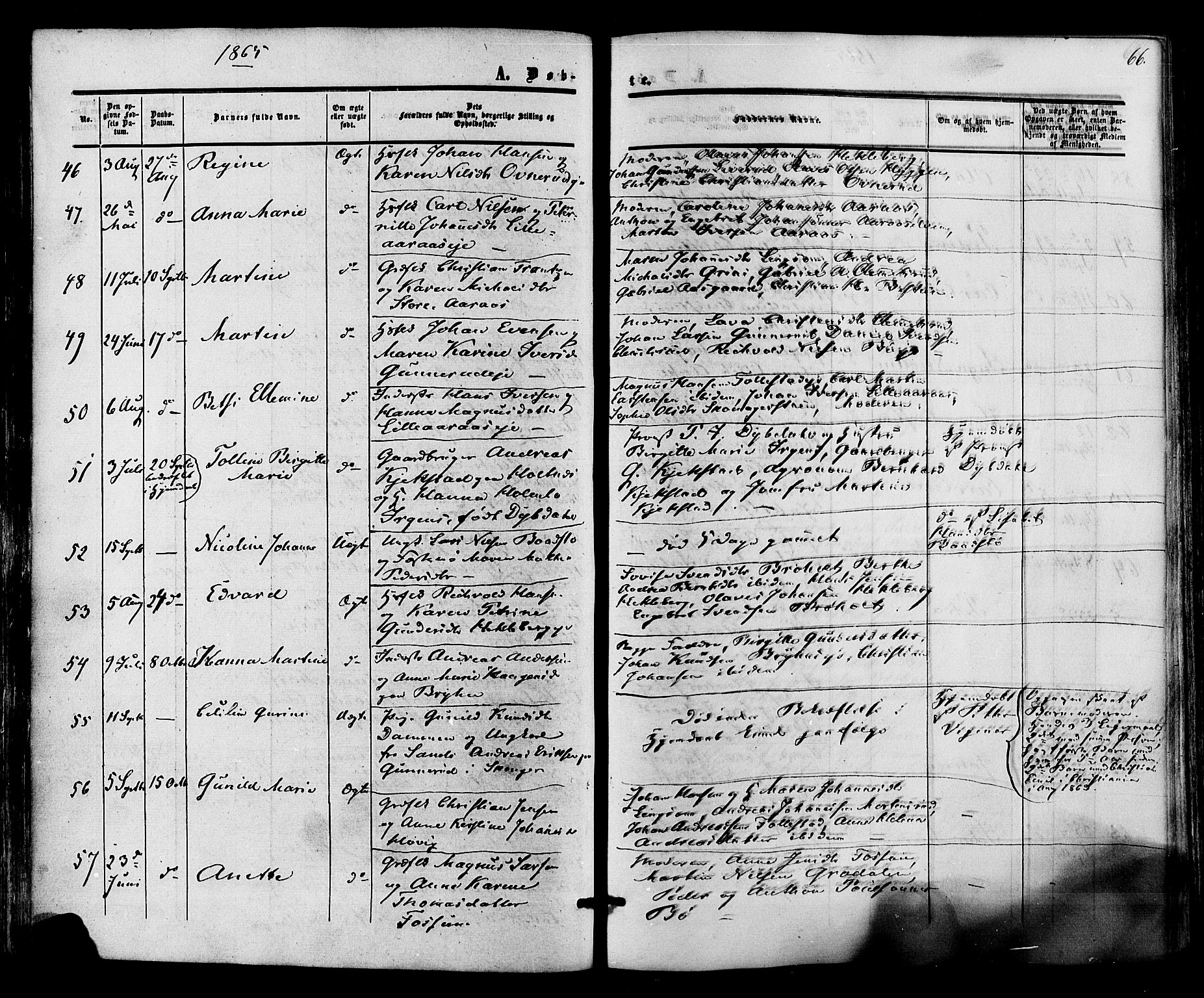 Røyken kirkebøker, AV/SAKO-A-241/F/Fa/L0006: Parish register (official) no. 6, 1857-1875, p. 66