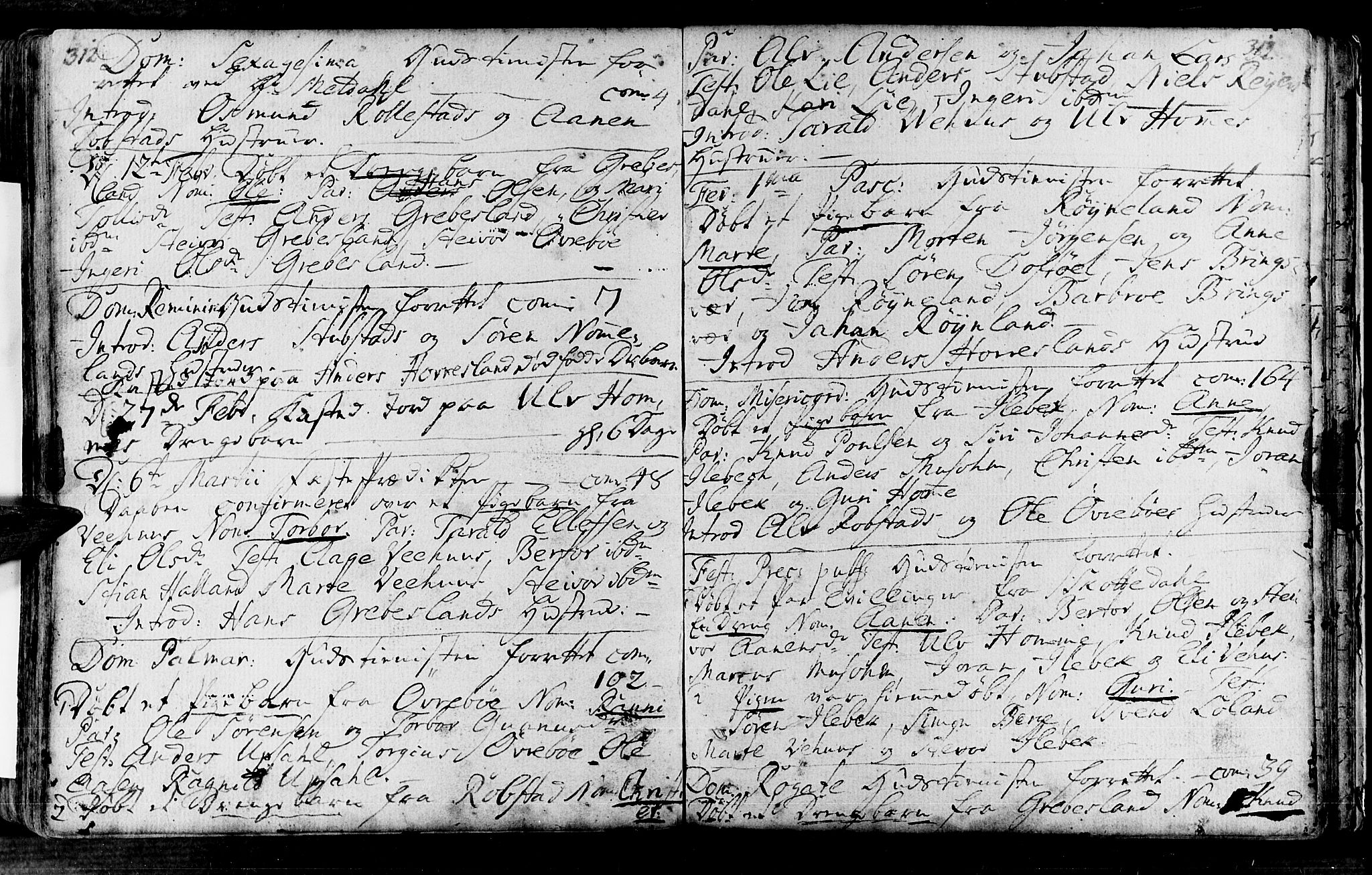 Vennesla sokneprestkontor, AV/SAK-1111-0045/Fa/Fac/L0001: Parish register (official) no. A 1, 1743-1784, p. 312-313