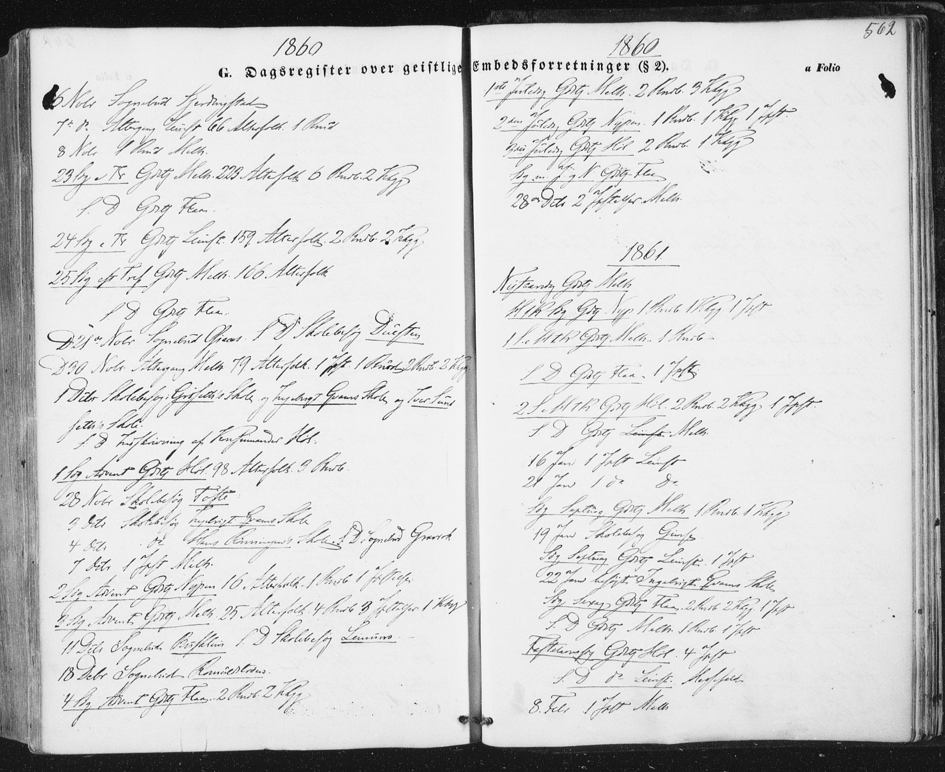 Ministerialprotokoller, klokkerbøker og fødselsregistre - Sør-Trøndelag, SAT/A-1456/691/L1076: Parish register (official) no. 691A08, 1852-1861, p. 562