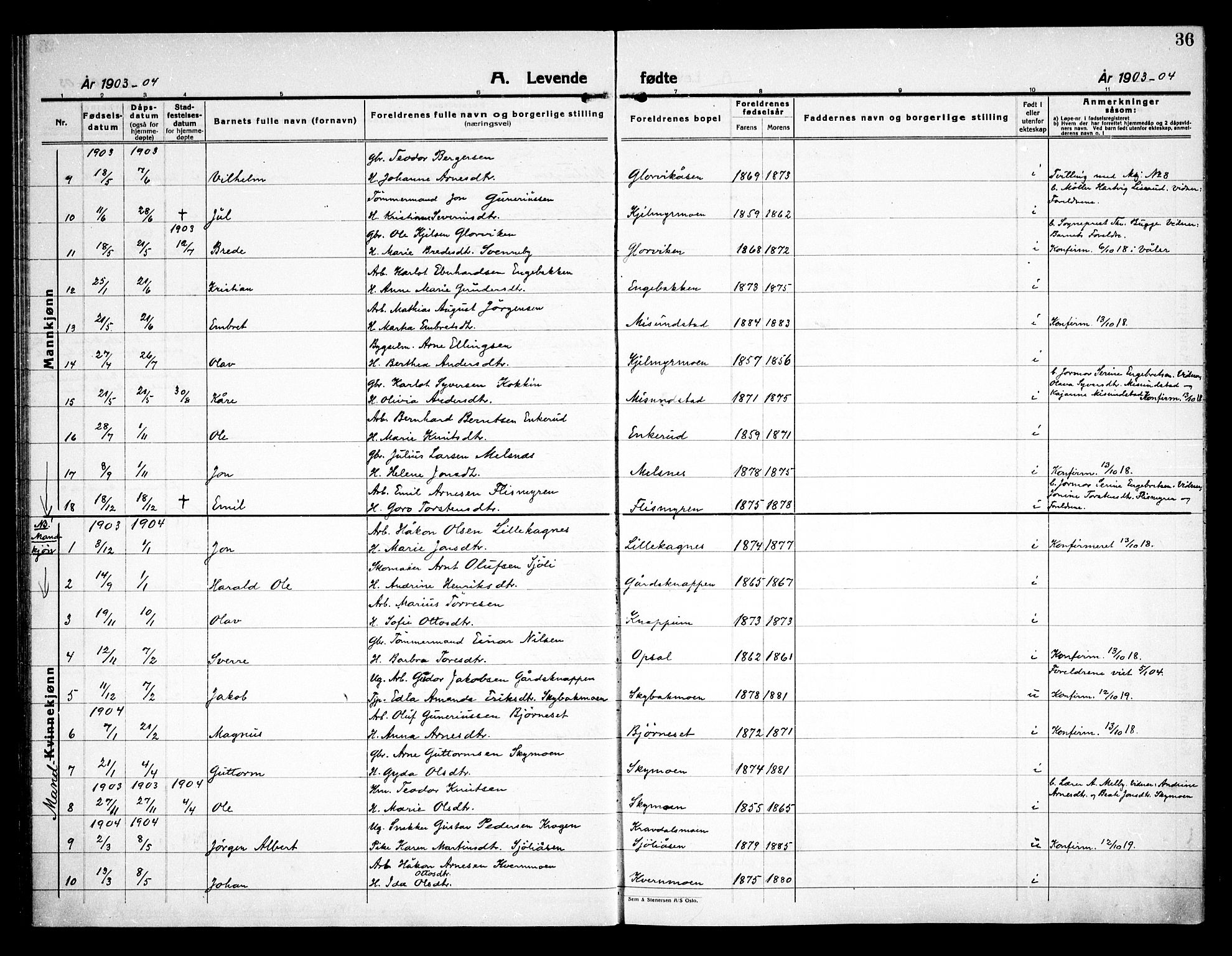 Åsnes prestekontor, SAH/PREST-042/H/Ha/Haa/L0000D: Parish register (official) no. 0B, 1890-1929, p. 36