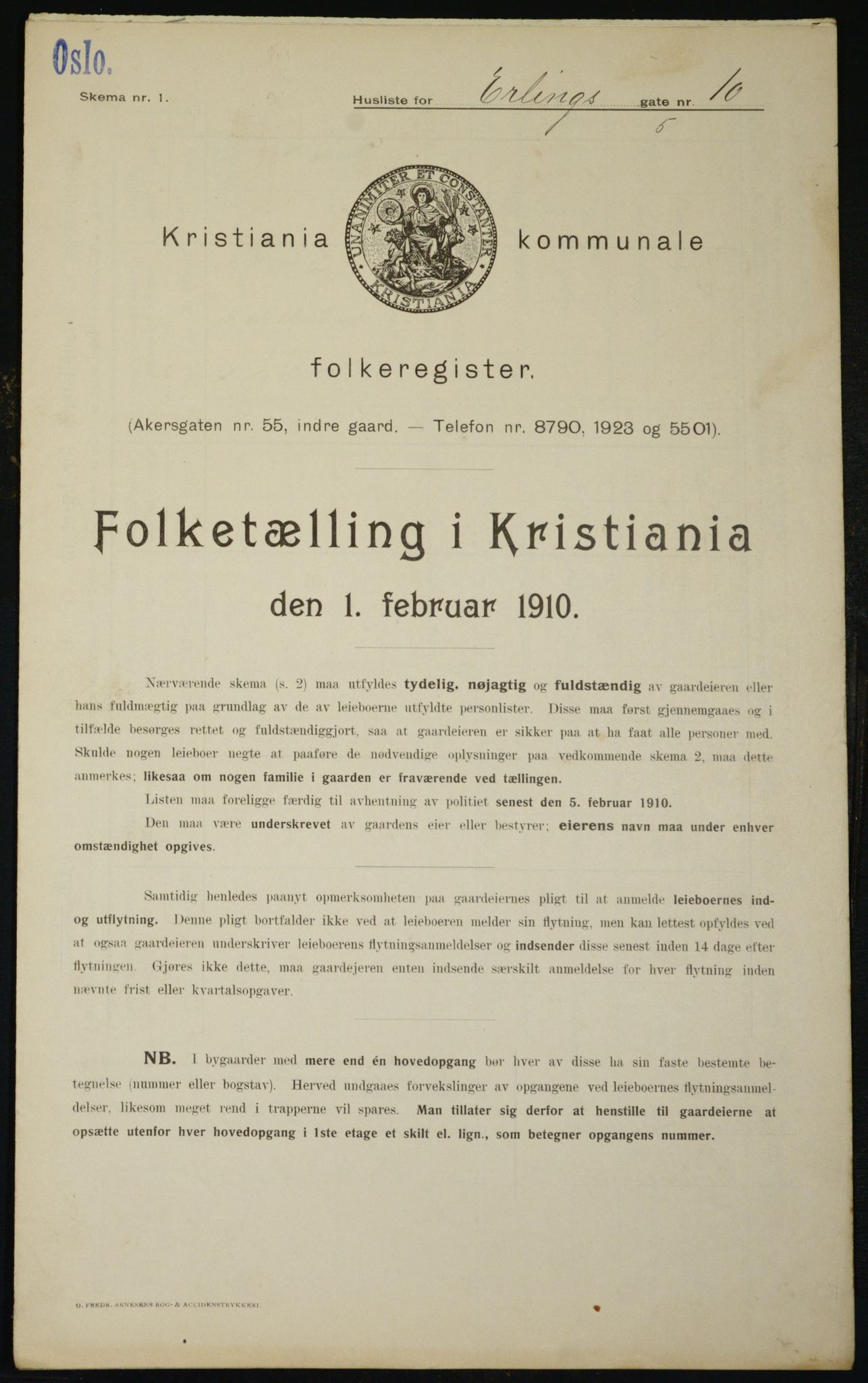 OBA, Municipal Census 1910 for Kristiania, 1910, p. 20679