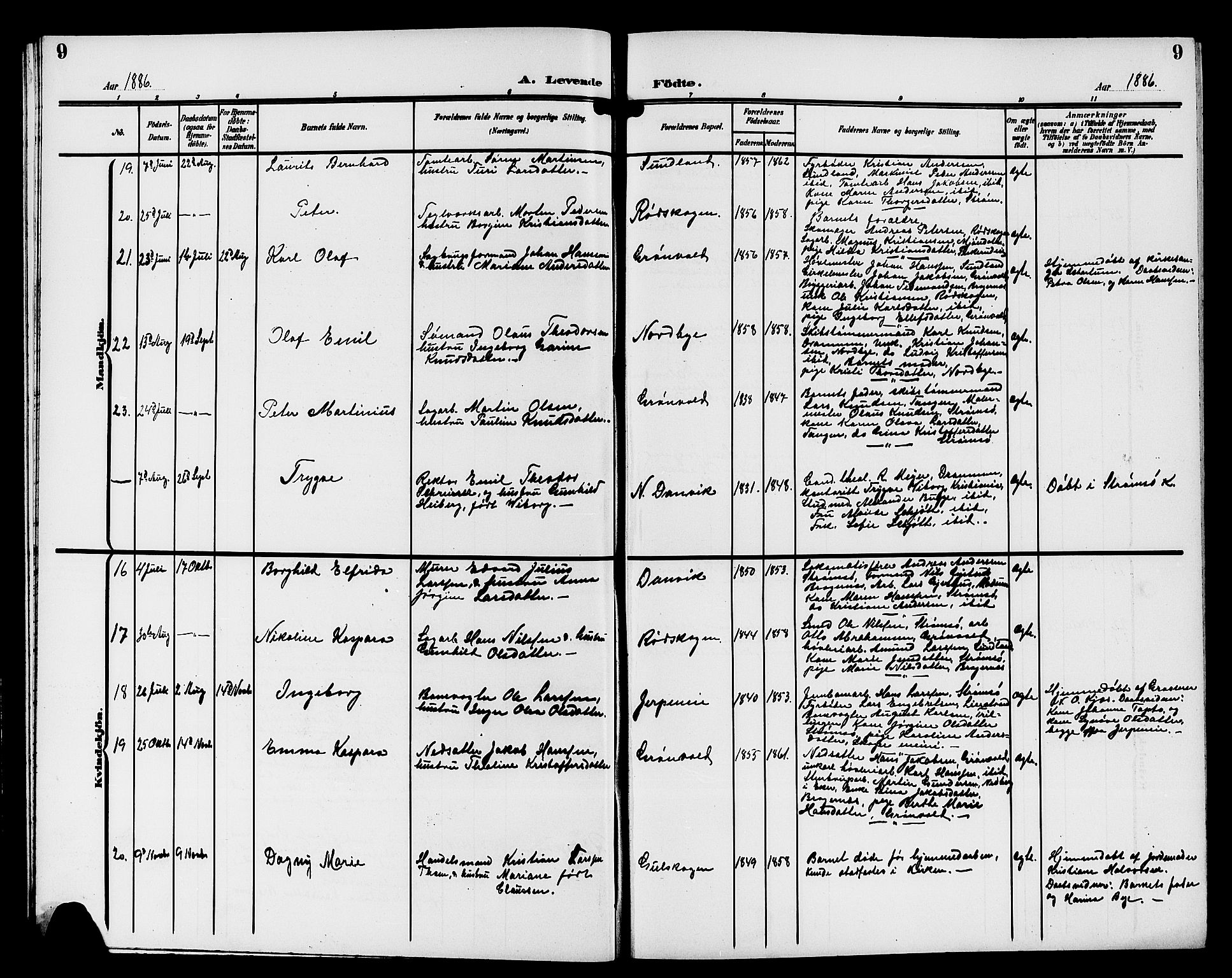 Strømsgodset kirkebøker, AV/SAKO-A-324/G/Ga/L0002: Parish register (copy) no. 2, 1885-1910, p. 9