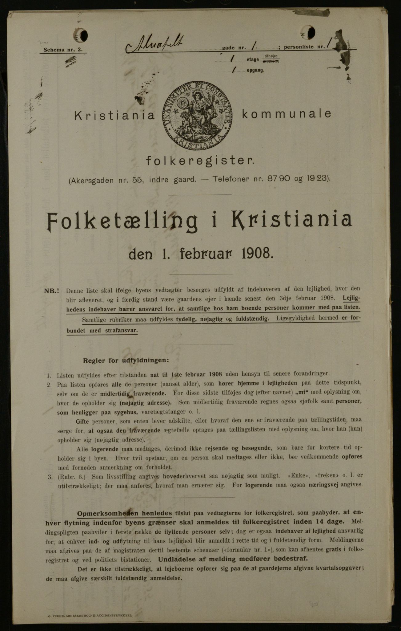 OBA, Municipal Census 1908 for Kristiania, 1908, p. 1241