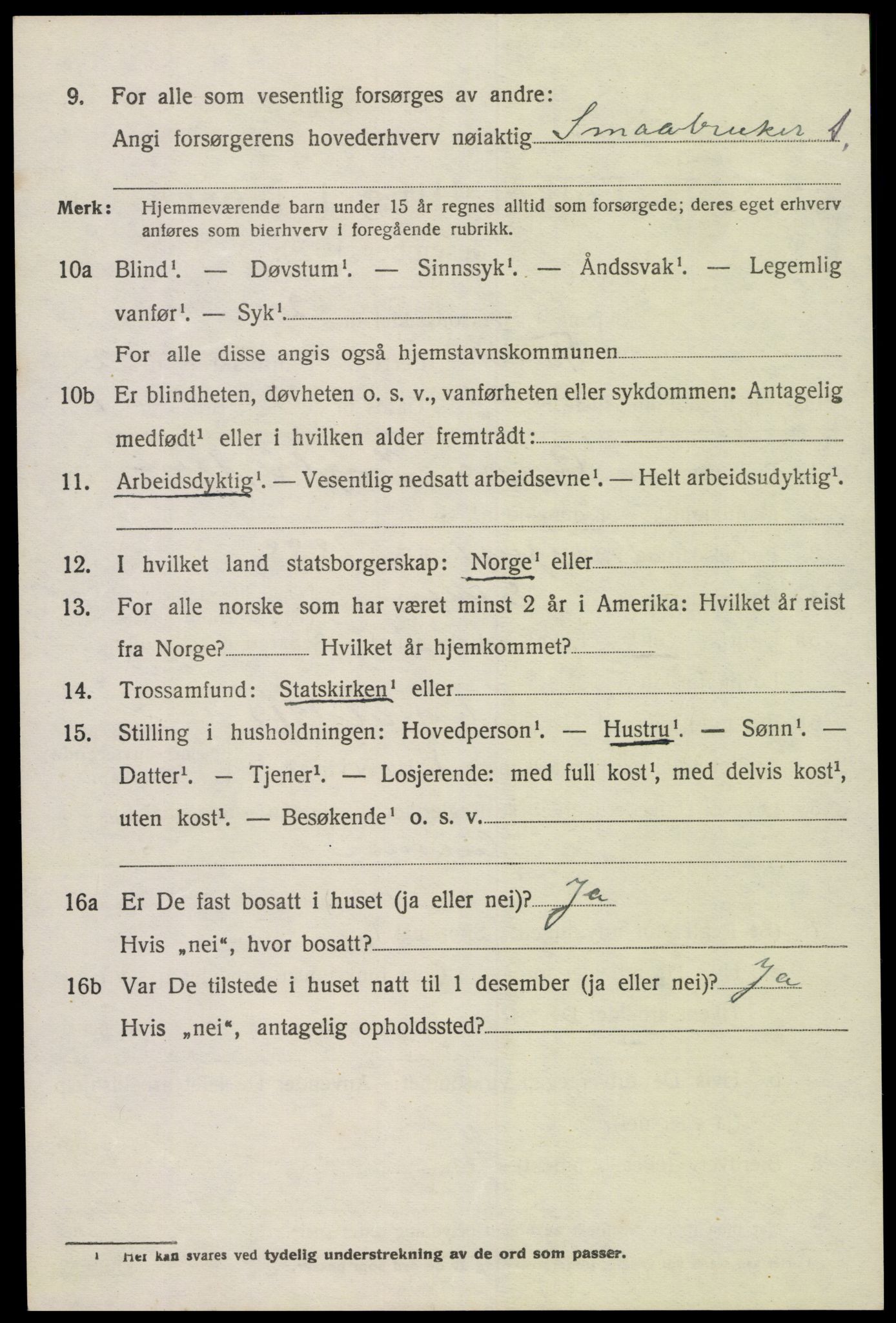 SAK, 1920 census for Tveit, 1920, p. 1465