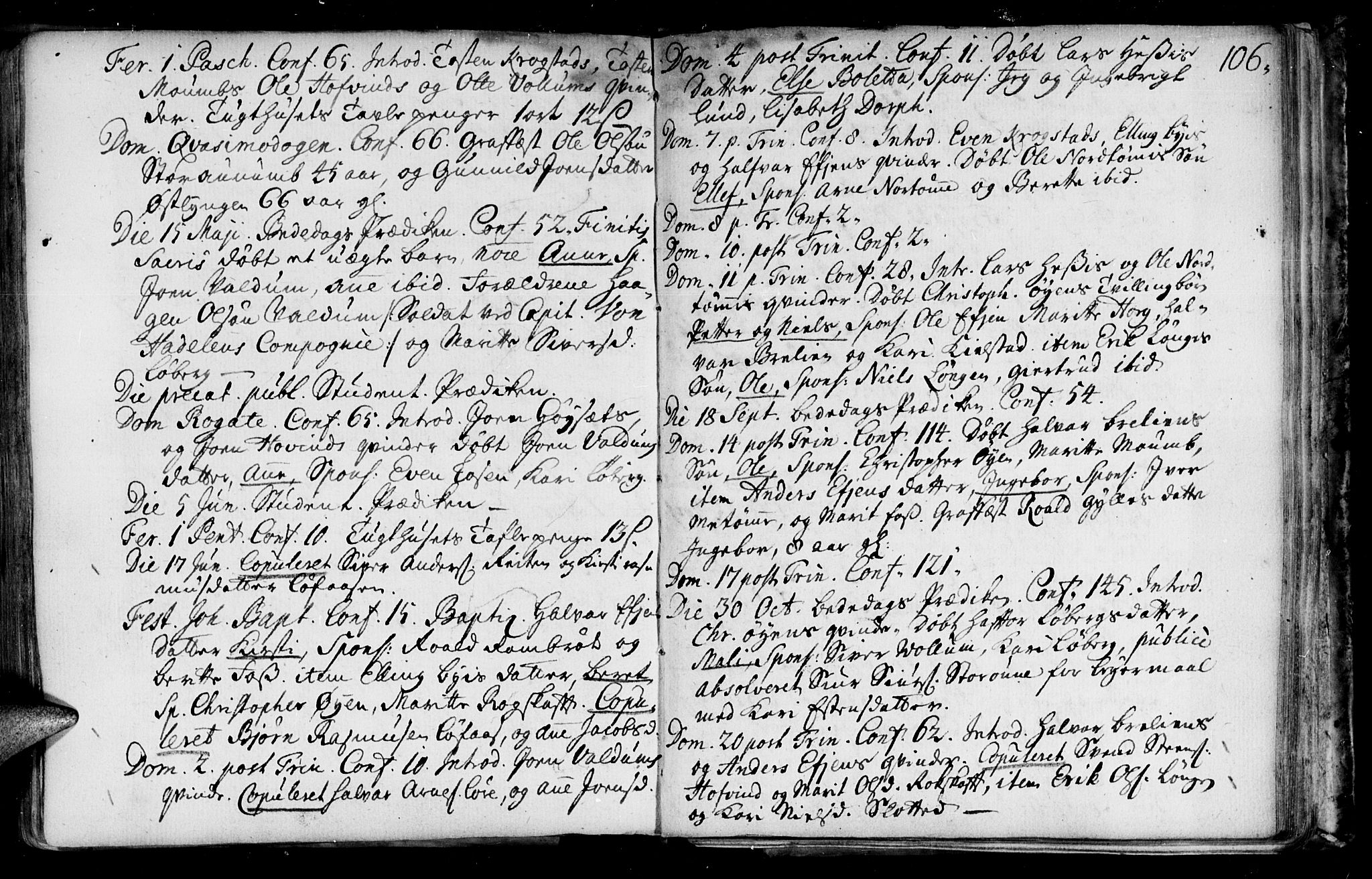 Ministerialprotokoller, klokkerbøker og fødselsregistre - Sør-Trøndelag, SAT/A-1456/692/L1101: Parish register (official) no. 692A01, 1690-1746, p. 106