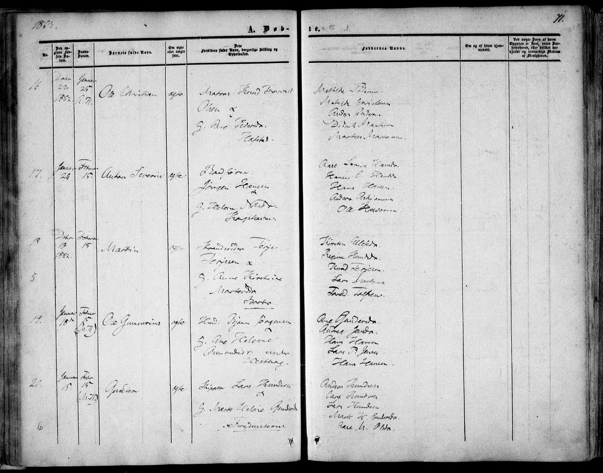 Tromøy sokneprestkontor, AV/SAK-1111-0041/F/Fa/L0006: Parish register (official) no. A 6, 1855-1863, p. 71