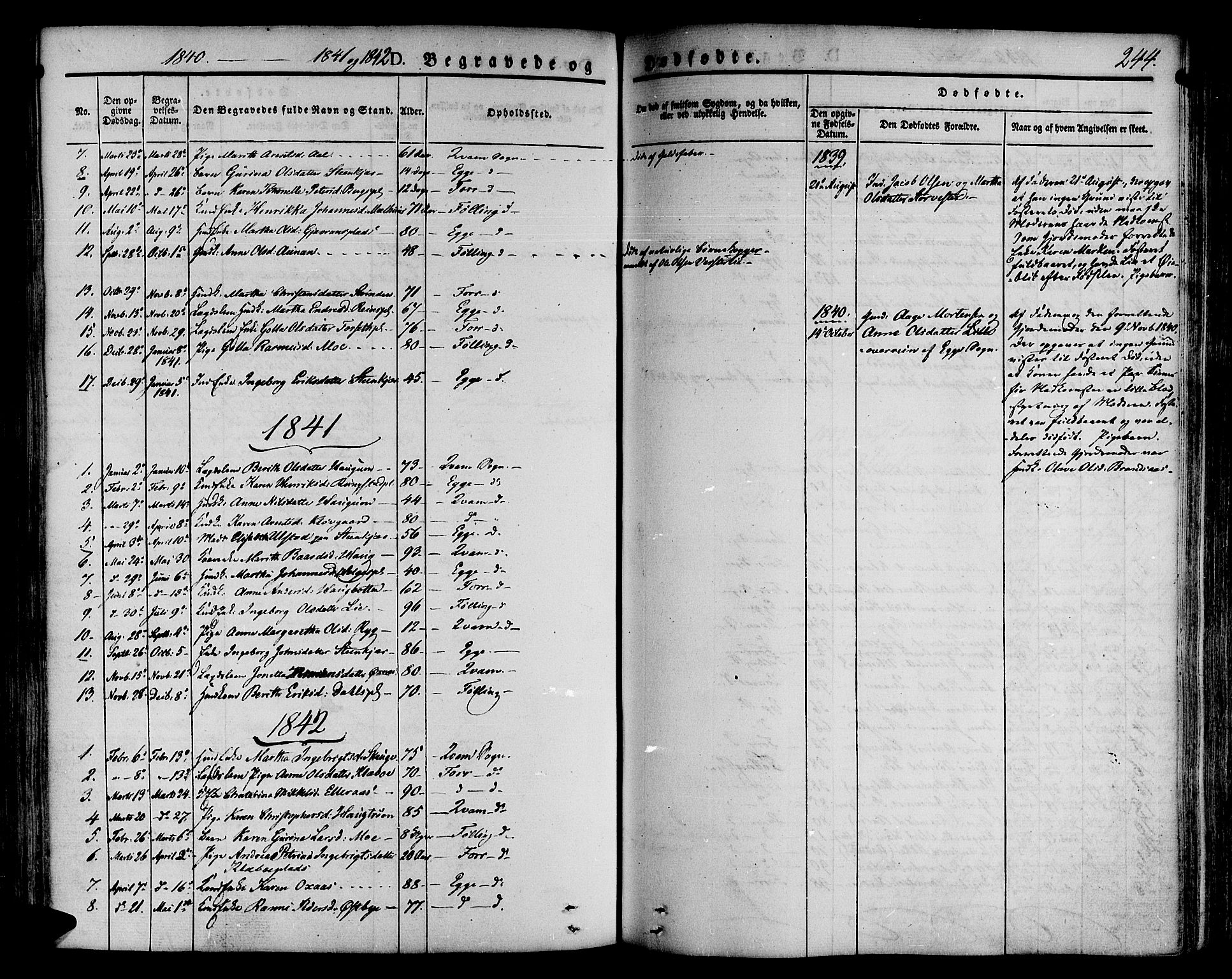 Ministerialprotokoller, klokkerbøker og fødselsregistre - Nord-Trøndelag, SAT/A-1458/746/L0445: Parish register (official) no. 746A04, 1826-1846, p. 244