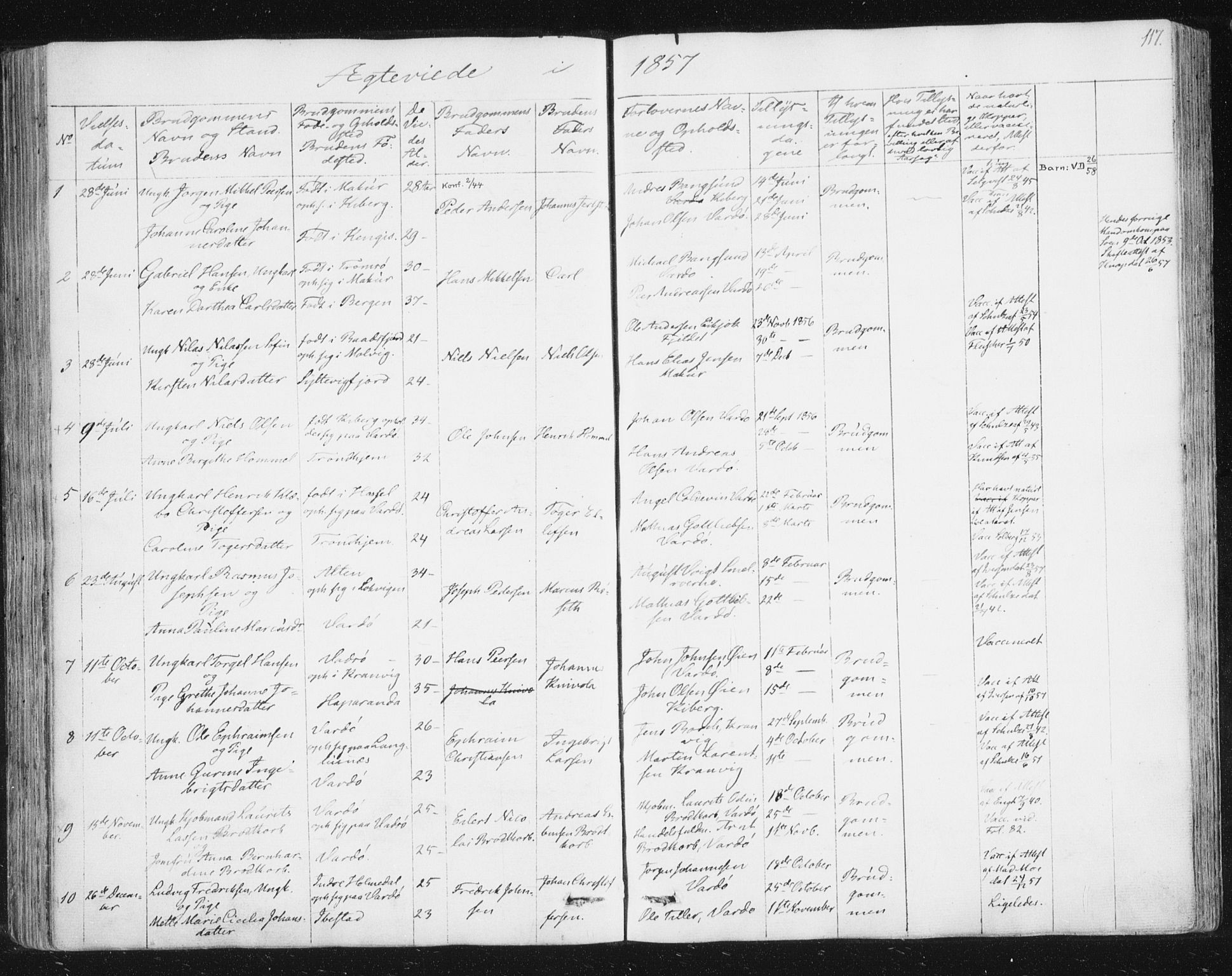 Vardø sokneprestkontor, SATØ/S-1332/H/Ha/L0003kirke: Parish register (official) no. 3, 1843-1861, p. 117