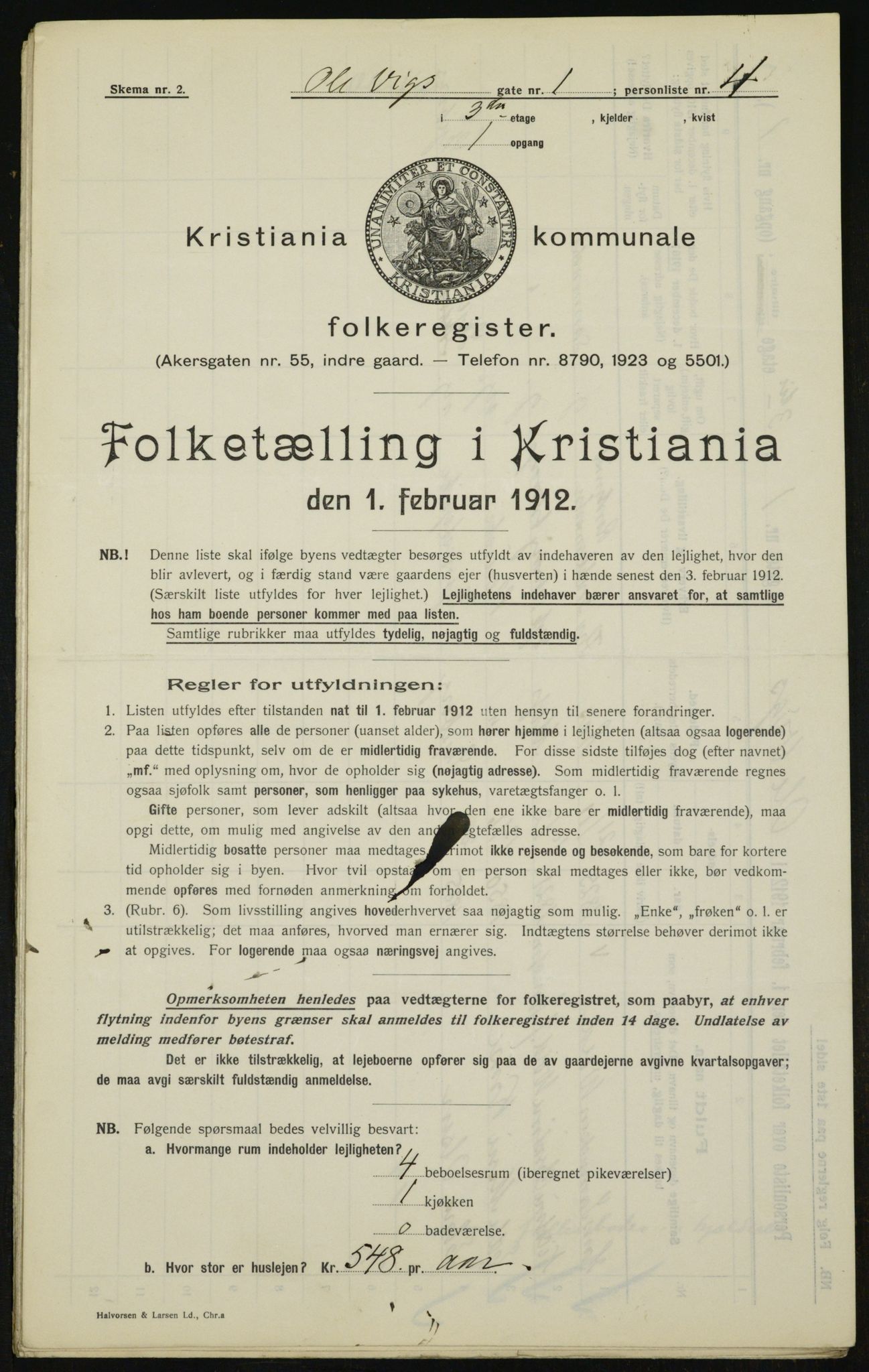 OBA, Municipal Census 1912 for Kristiania, 1912, p. 76030