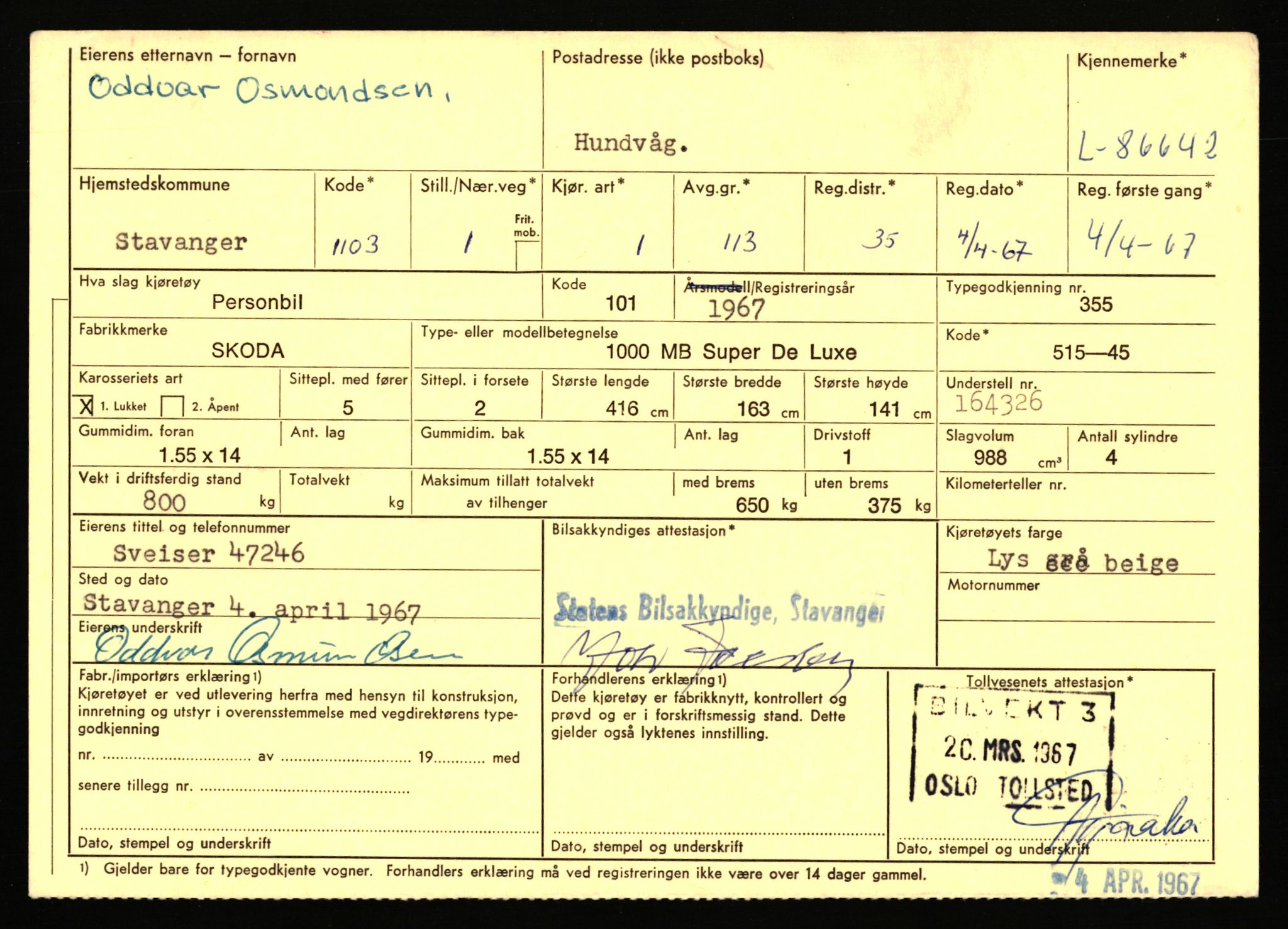 Stavanger trafikkstasjon, AV/SAST-A-101942/0/F/L0074: L-86500 - L-88799, 1930-1971, p. 117