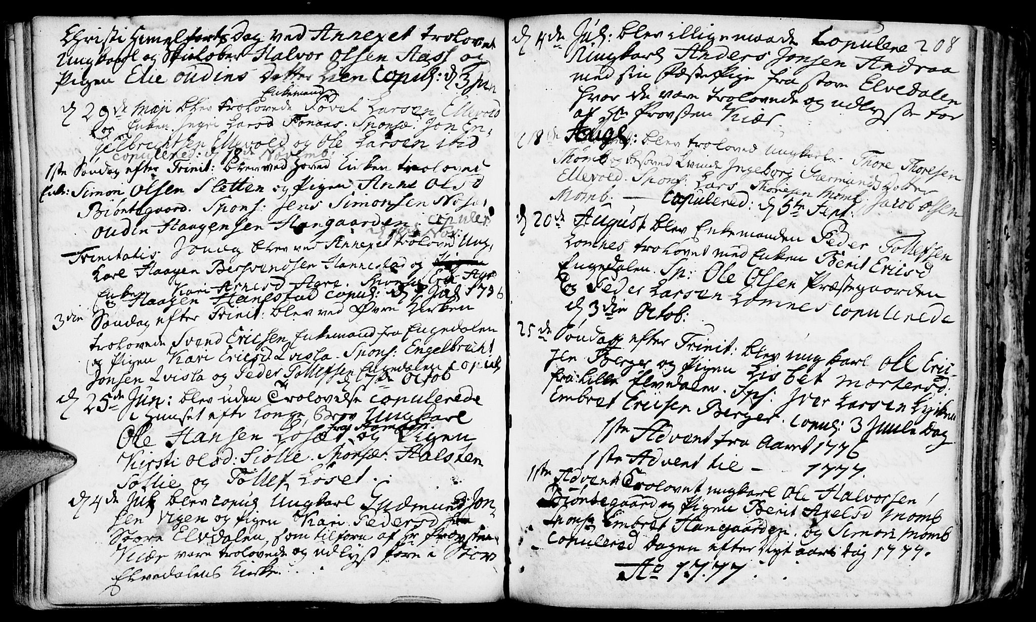 Rendalen prestekontor, SAH/PREST-054/H/Ha/Haa/L0001: Parish register (official) no. 1, 1733-1787, p. 208