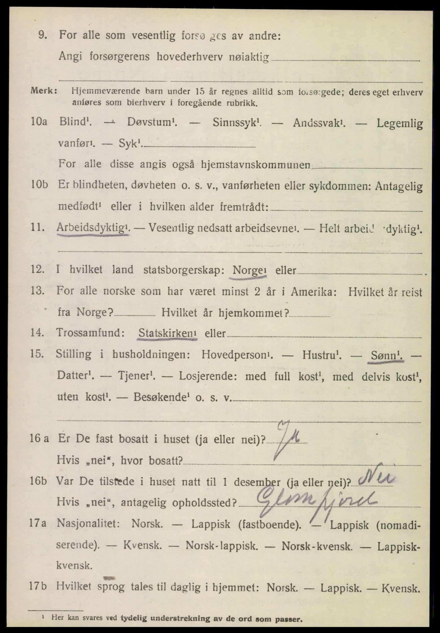 SAT, 1920 census for Meløy, 1920, p. 3468