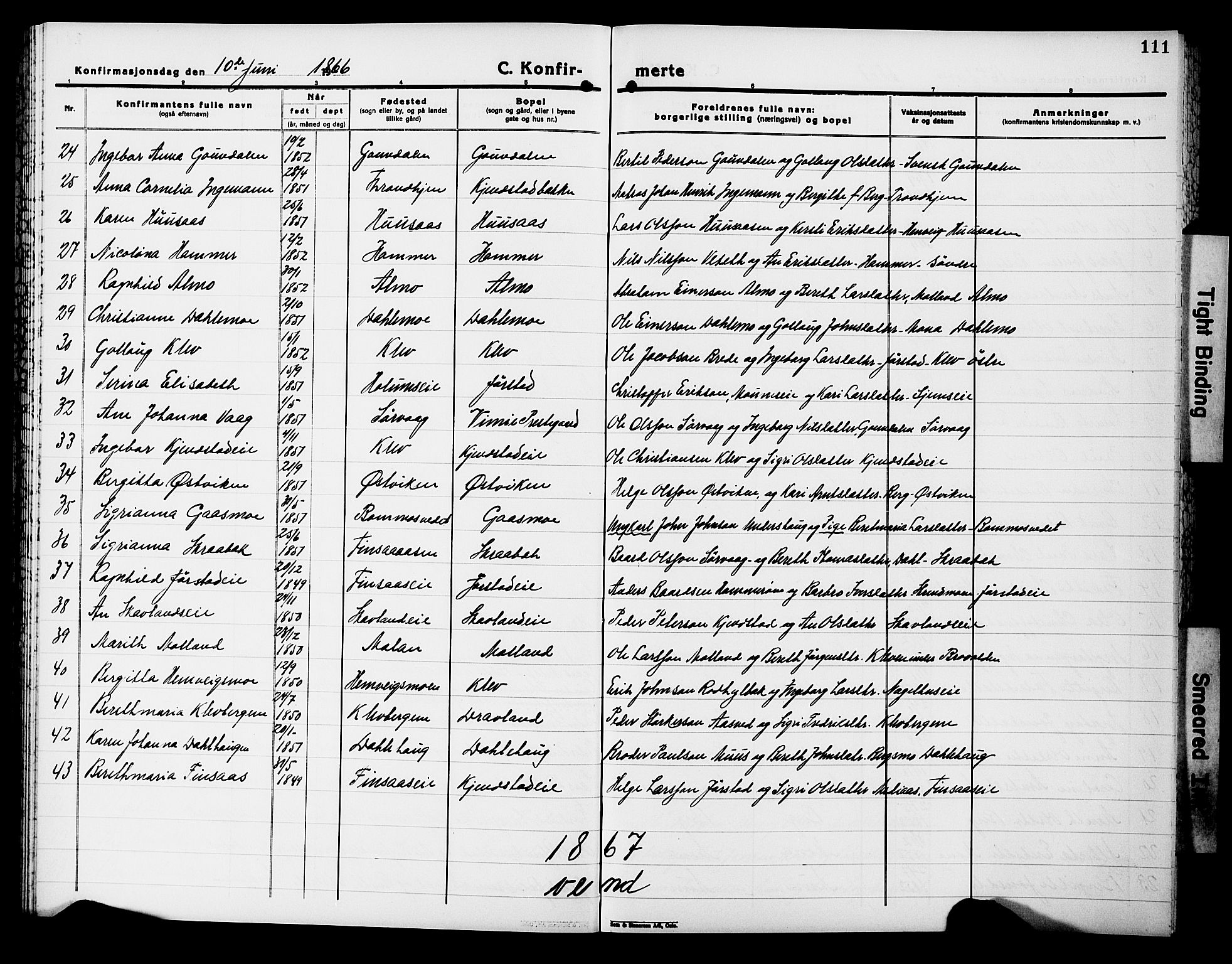 Ministerialprotokoller, klokkerbøker og fødselsregistre - Nord-Trøndelag, SAT/A-1458/749/L0485: Parish register (official) no. 749D01, 1857-1872, p. 111