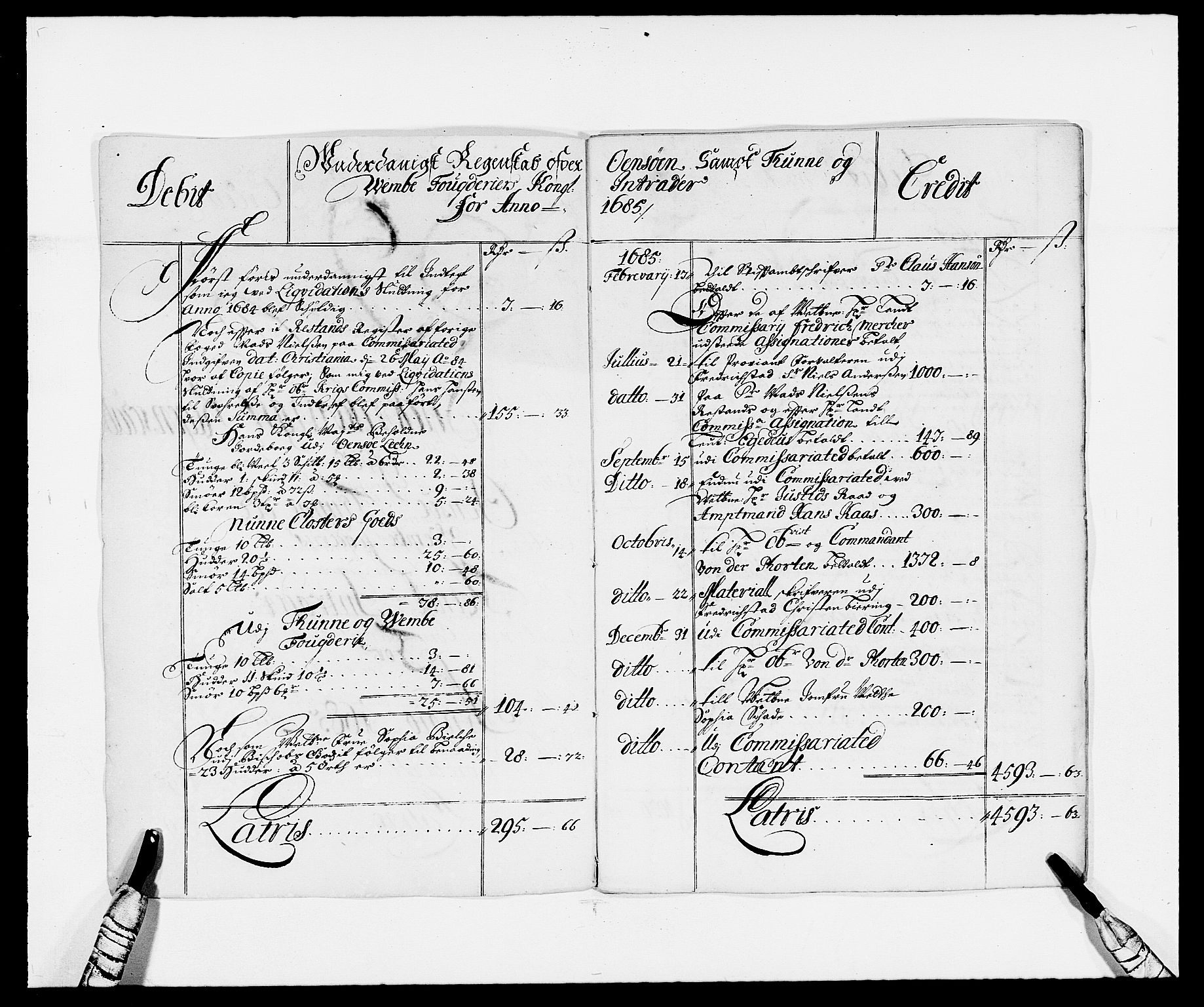 Rentekammeret inntil 1814, Reviderte regnskaper, Fogderegnskap, RA/EA-4092/R03/L0116: Fogderegnskap Onsøy, Tune, Veme og Åbygge fogderi, 1684-1689, p. 3