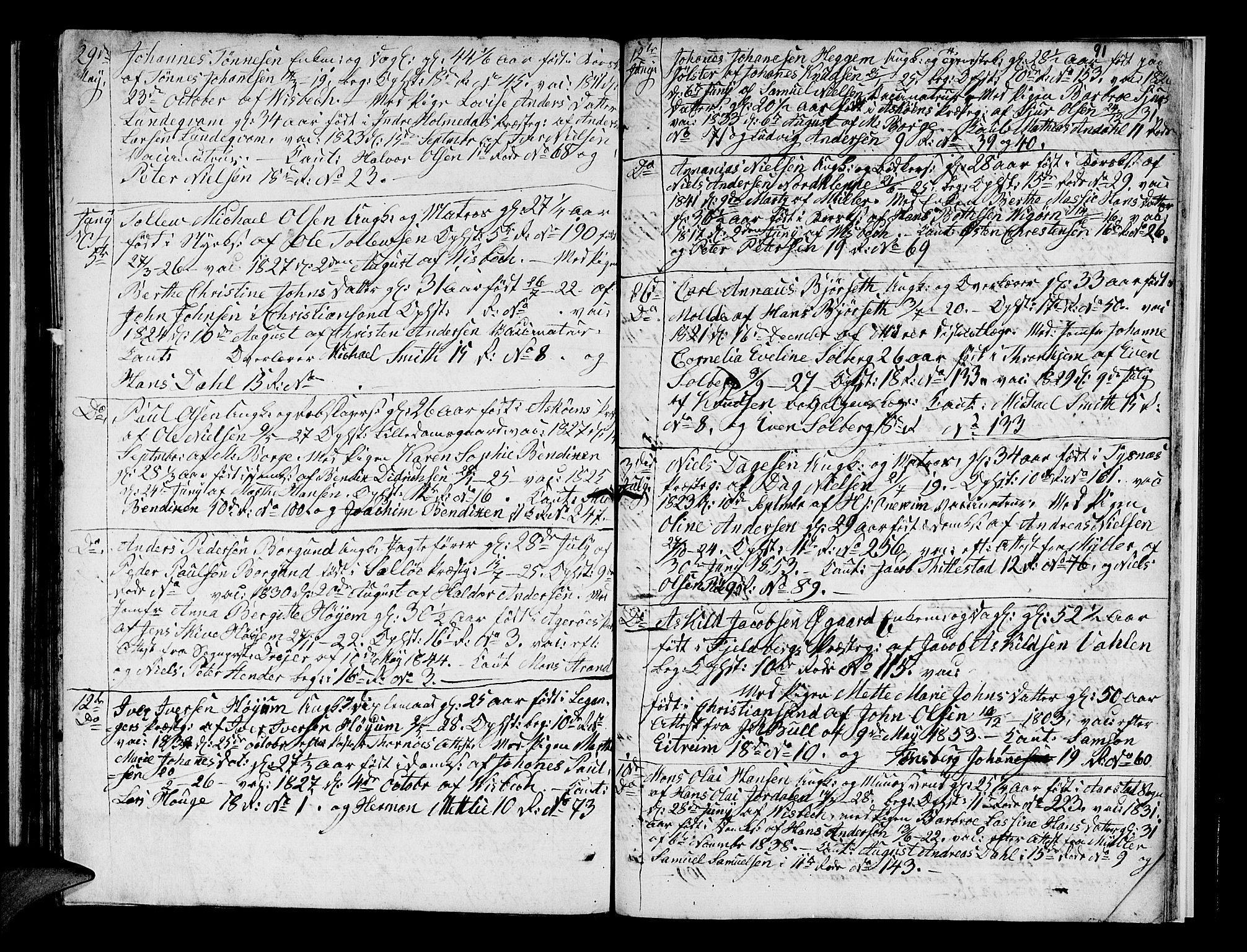 Domkirken sokneprestembete, SAB/A-74801/H/Hab/L0004: Parish register (copy) no. A 4, 1820-1854, p. 91