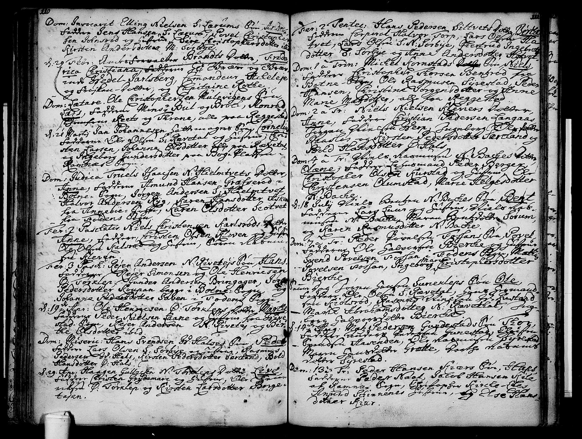 Våle kirkebøker, SAKO/A-334/F/Fa/L0003: Parish register (official) no. I 3, 1732-1773, p. 110-111