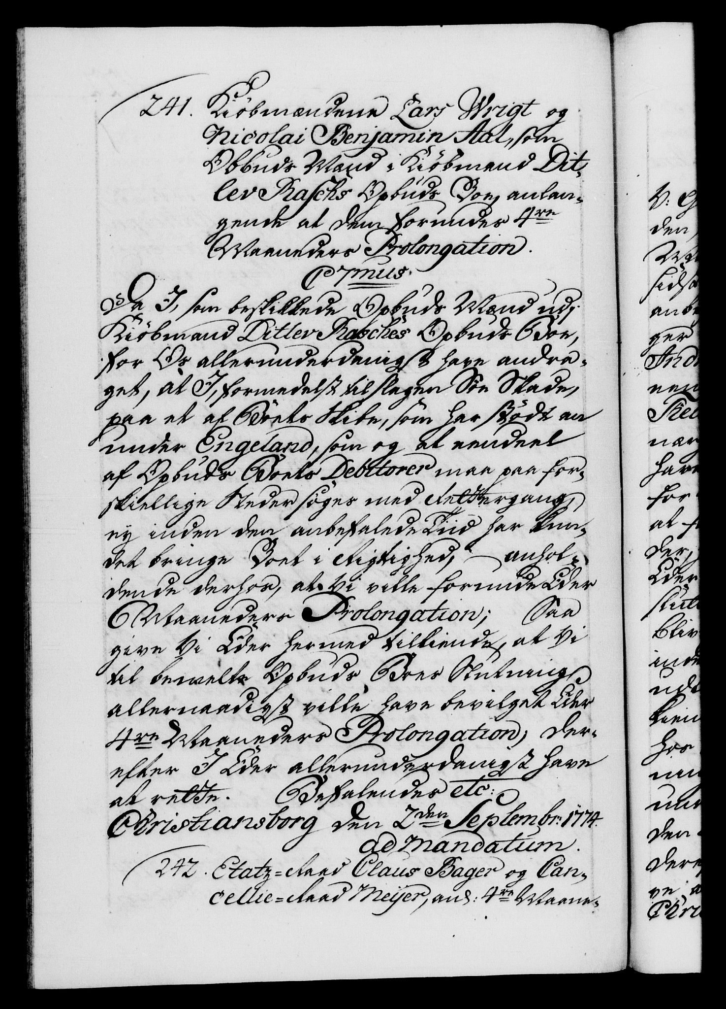 Danske Kanselli 1572-1799, AV/RA-EA-3023/F/Fc/Fca/Fcab/L0041: Norske tegnelser, 1773-1776, p. 422b