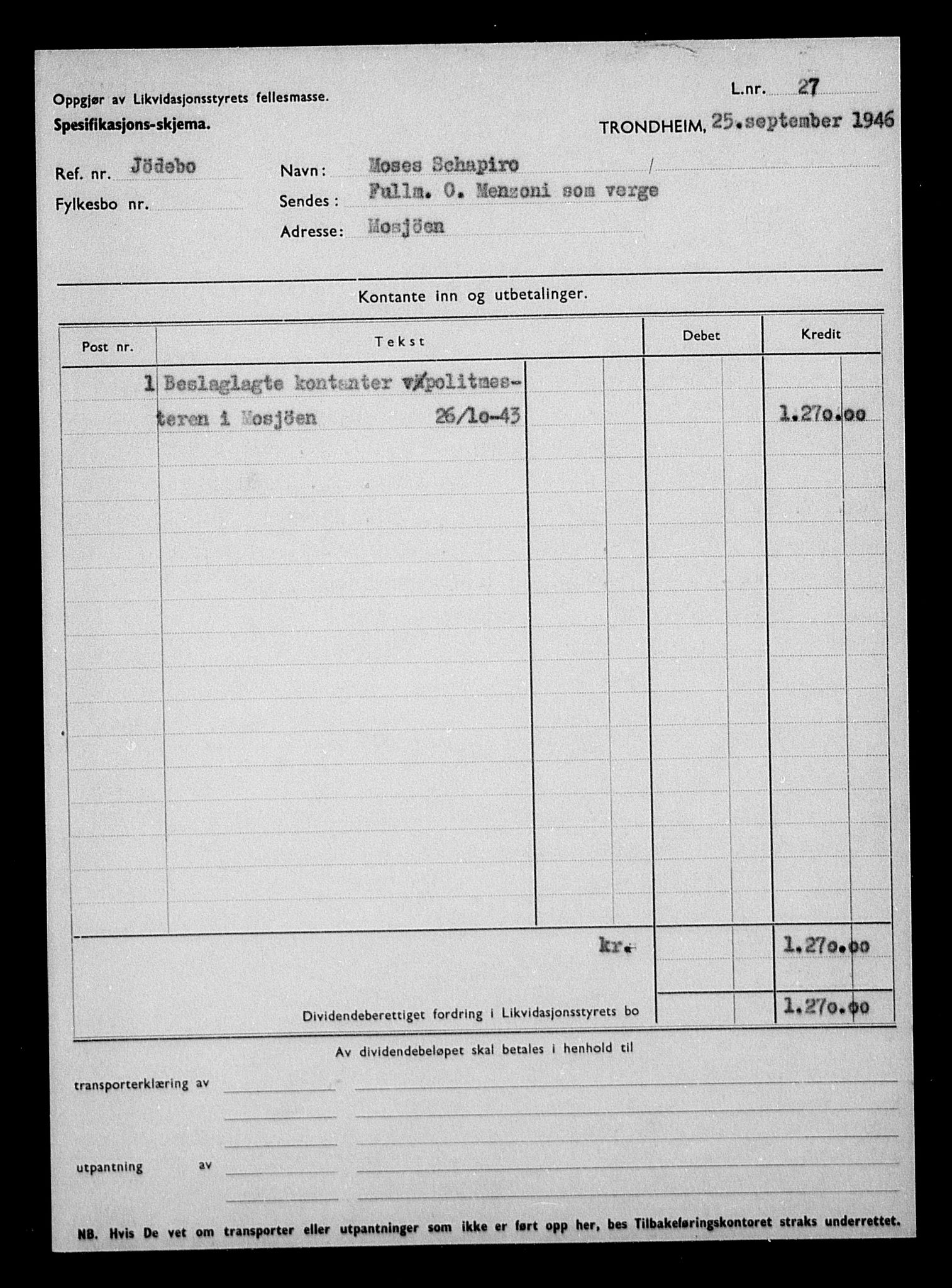 Justisdepartementet, Tilbakeføringskontoret for inndratte formuer, AV/RA-S-1564/H/Hc/Hcb/L0915: --, 1945-1947, p. 350