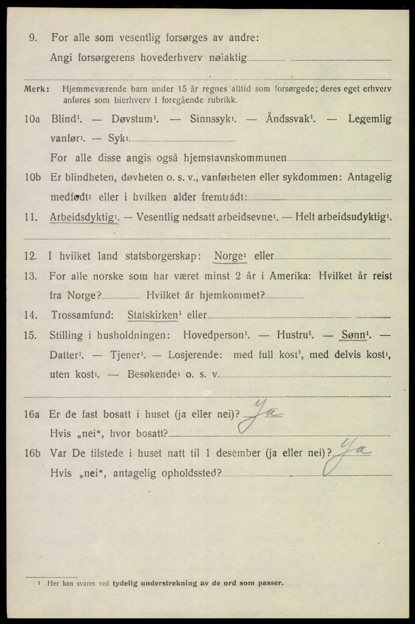 SAH, 1920 census for Furnes, 1920, p. 9622