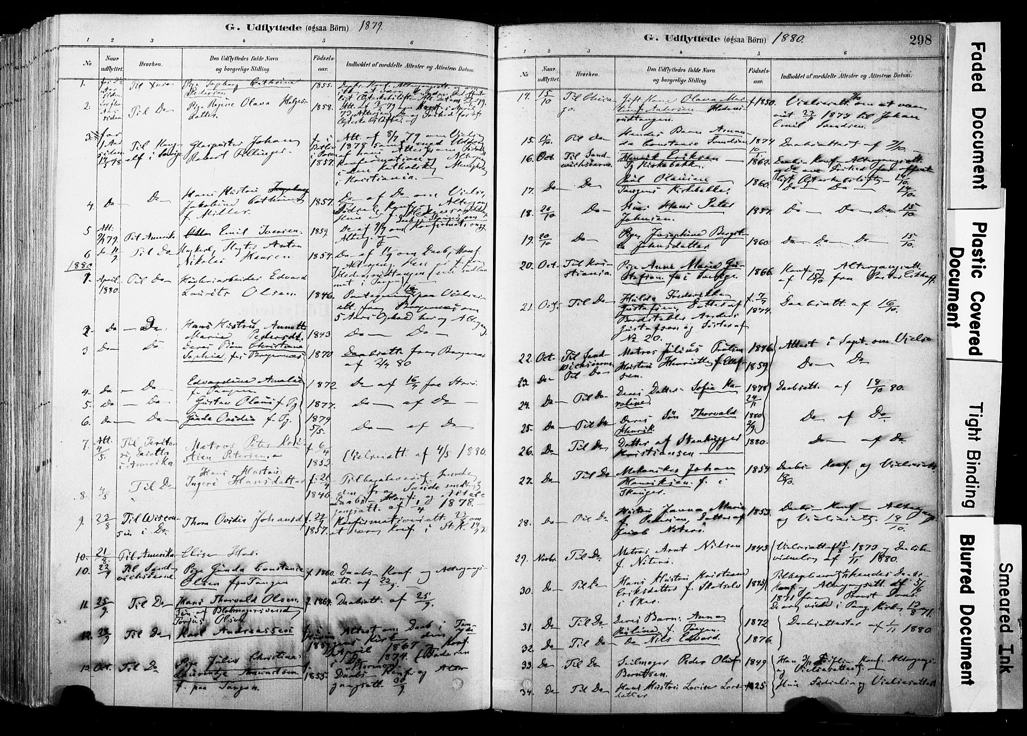 Strømsø kirkebøker, SAKO/A-246/F/Fb/L0006: Parish register (official) no. II 6, 1879-1910, p. 298